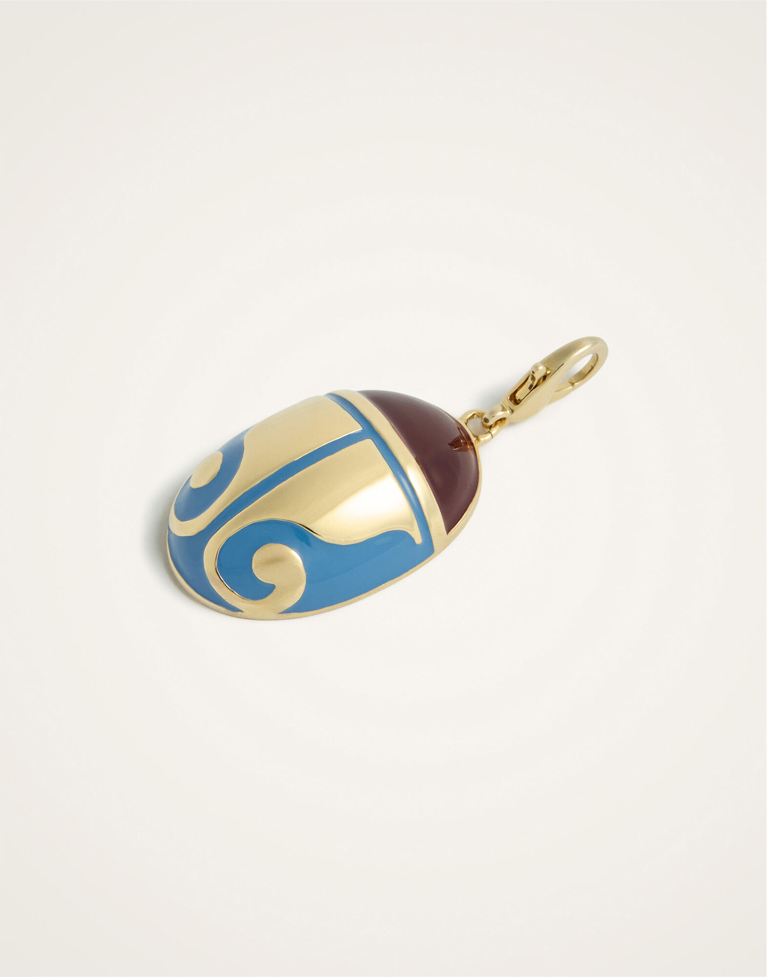 La DoubleJ Mini JJ Scarab Charm 24K Gold Plate & Blue Enamel CHM0026MET002SOLIDBU03