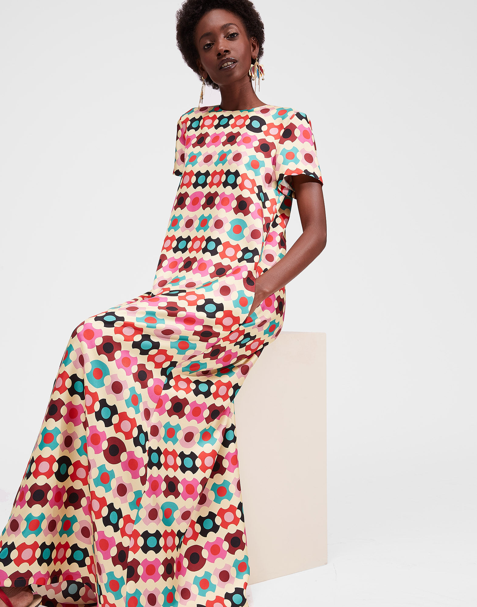 LaDoubleJ Swing Dress Groovy Dot Giallo DRE0001SIL001GRO0003