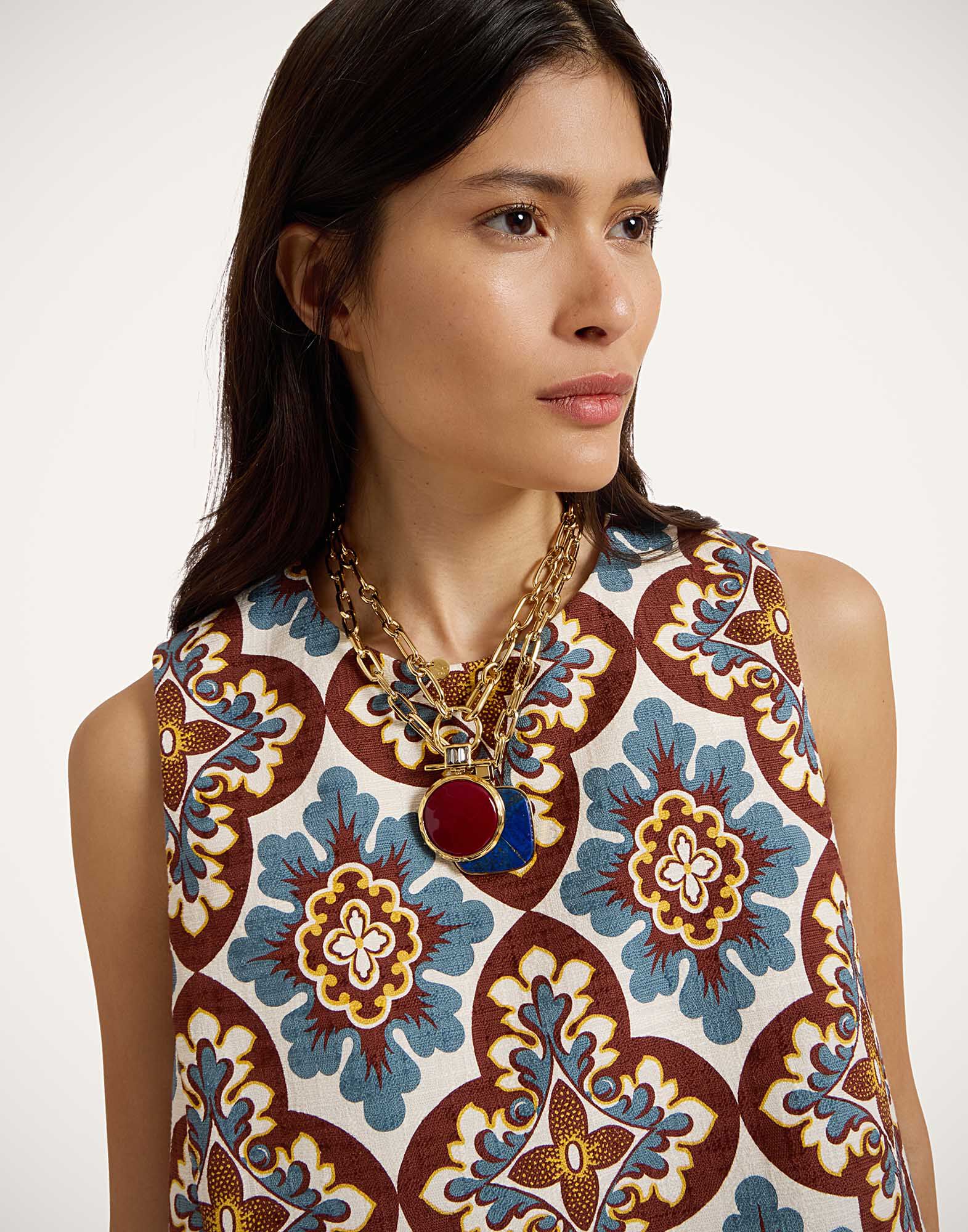 La DoubleJ La Scala Top Palazzo Chocolate TOP0016COT005PAL10BR07