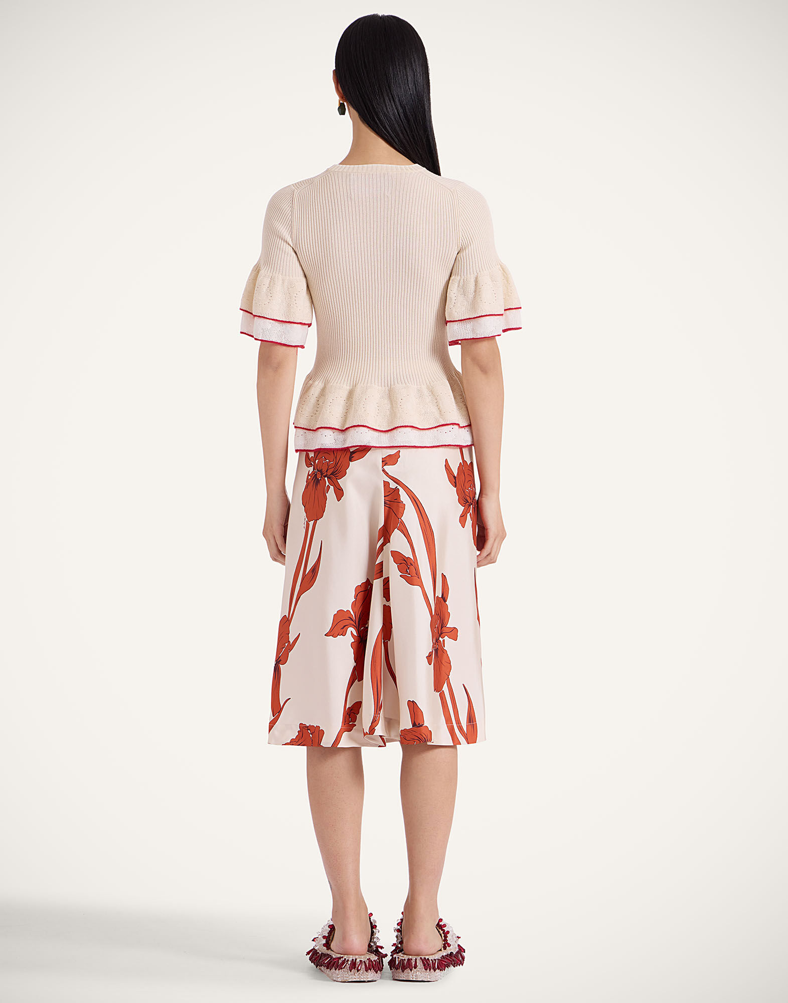 La DoubleJ Pareo Midi Skirt Iris Dark Orange SKI0145SIL001IRS04OR03