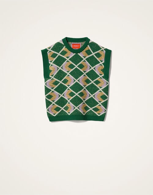 La DoubleJ Half-Light Gilet Multicolor Green PUL0223KNI132VA453GR02