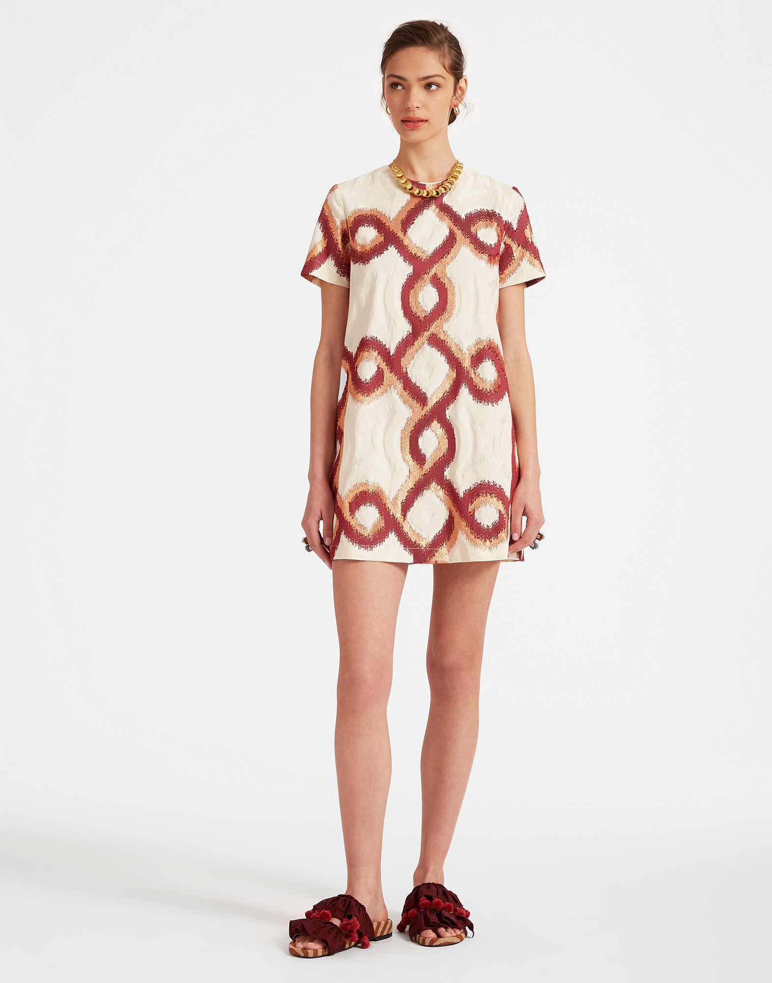 La DoubleJ Mini Swing Dress Tackle Burgundy DRE0658JCQ081TAC03RE02