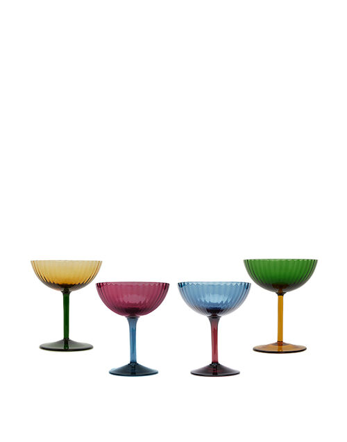 La DoubleJ Champagne Coupe Set of 4 Rainbow Mix GLA0013MUR001ASS0004