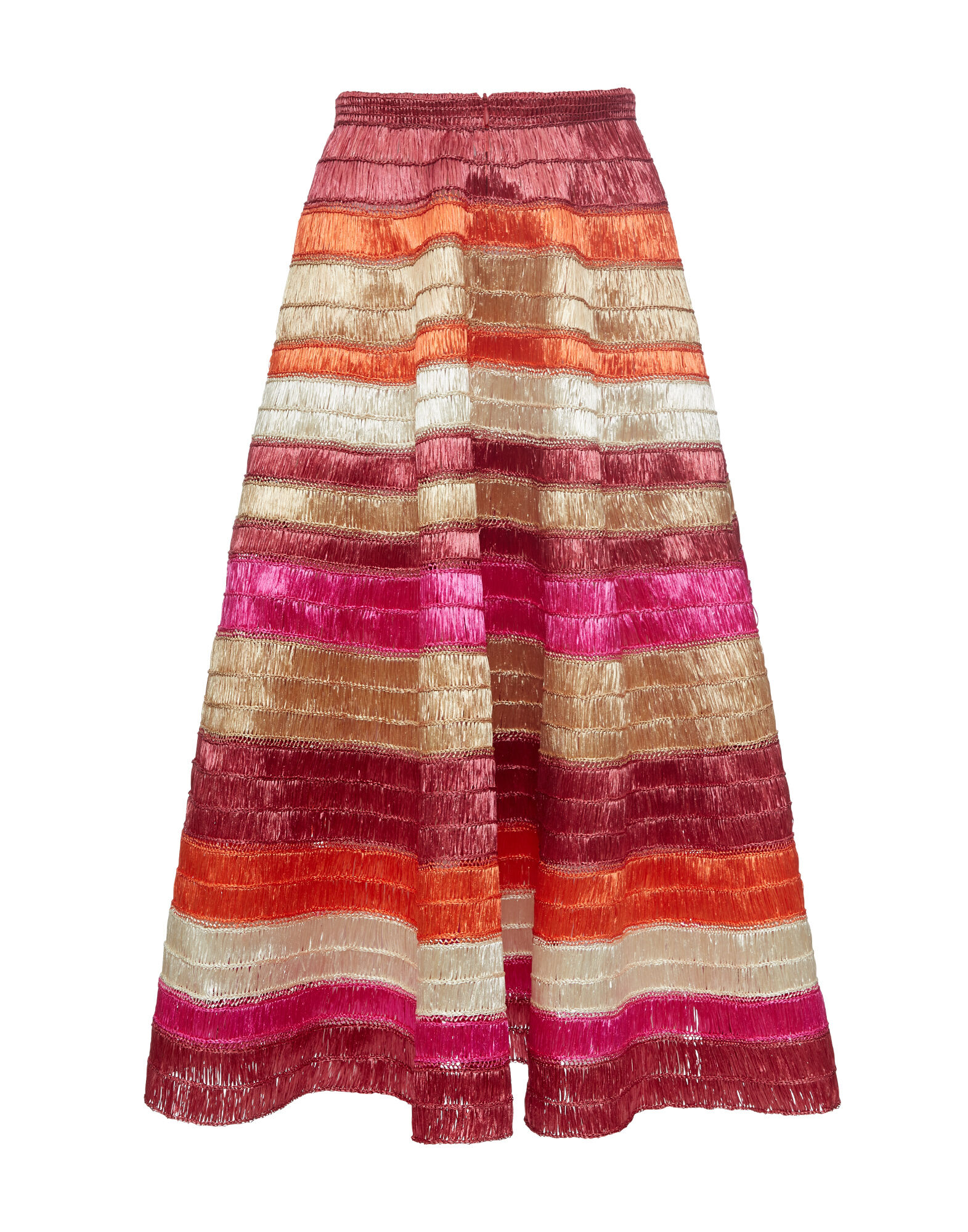 La DoubleJ Reina Embroidered Skirt Color Block Orange SKI0121RAF009CLB19OR02