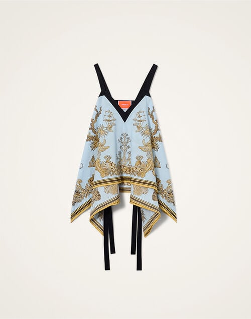 La DoubleJ Cinch Top Oceania Plac&eacute;e Light Blue TOP0210COT056OCE01BU01