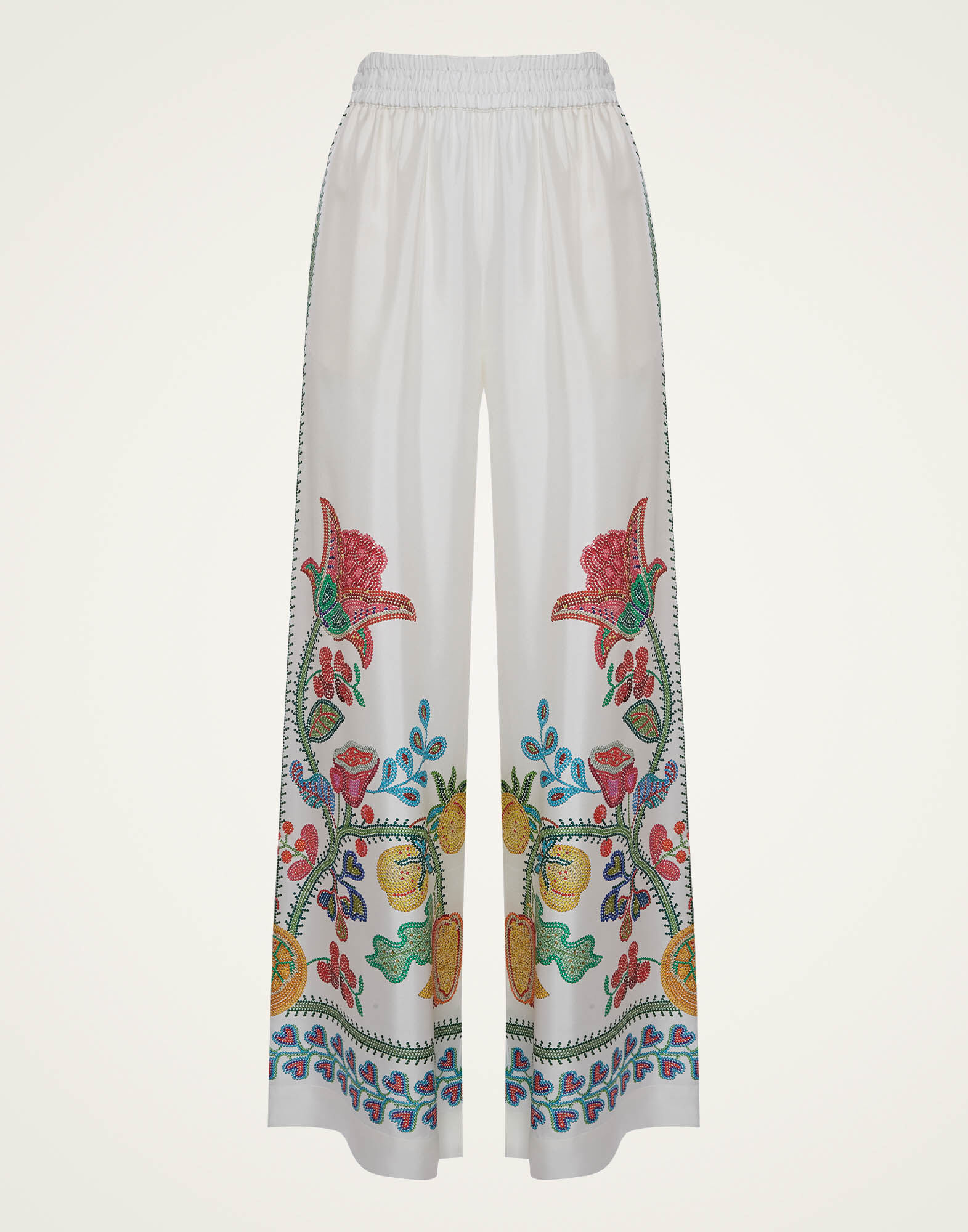 La DoubleJ Palazzo Pants Grenadilla Plac&eacute;e Off White TRO0026SIL006GRN01WH05