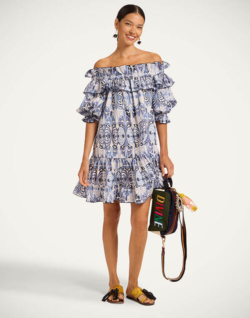La DoubleJ Mini Breakfast Dress Cocoon Blue DRE1075COT039COC01BU03