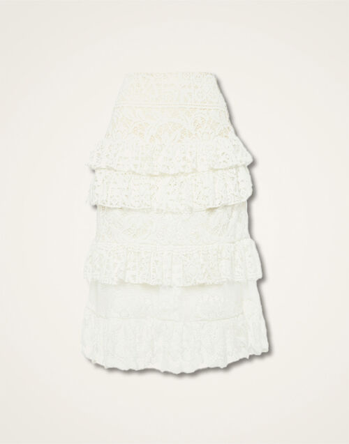 La DoubleJ Footloose Lacey Skirt White SKI0104EMB028SOLIDWH01