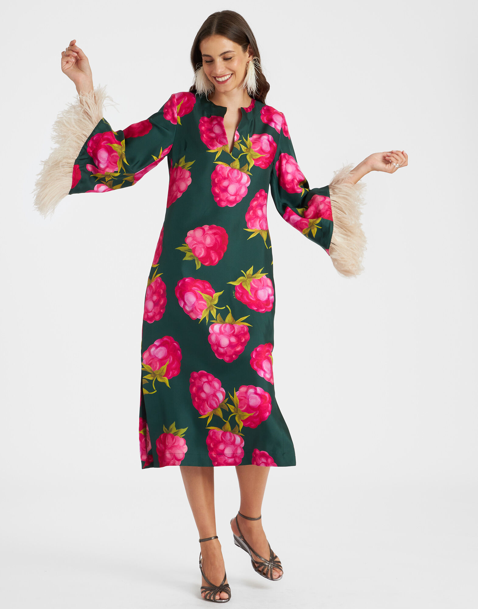 La DoubleJ The Kaftan Lampone Emerald DRE0552SIL001FMB01GR04