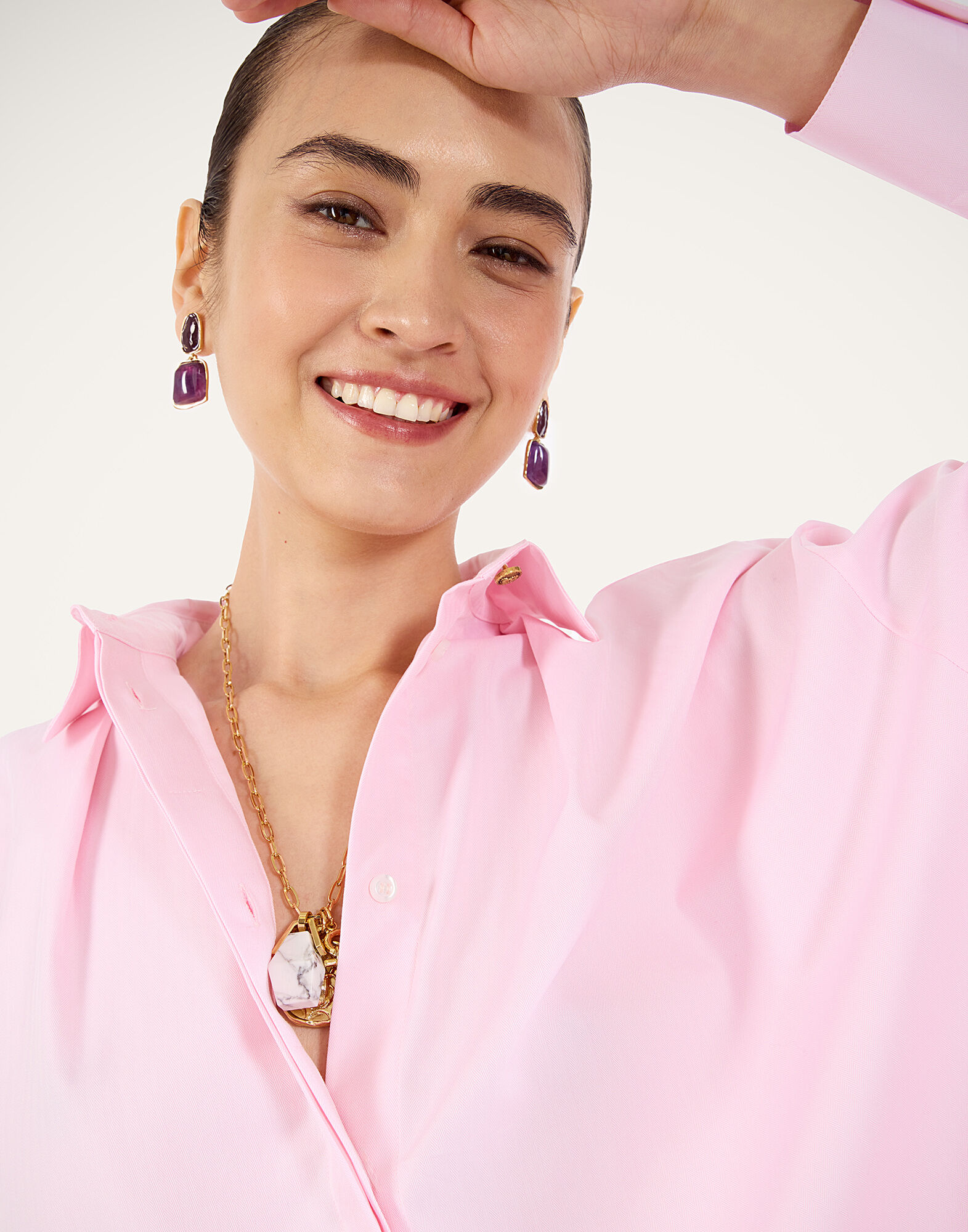 La DoubleJ La Scala Shirt Solid Pink SHI0183COT100SOLIDPI01