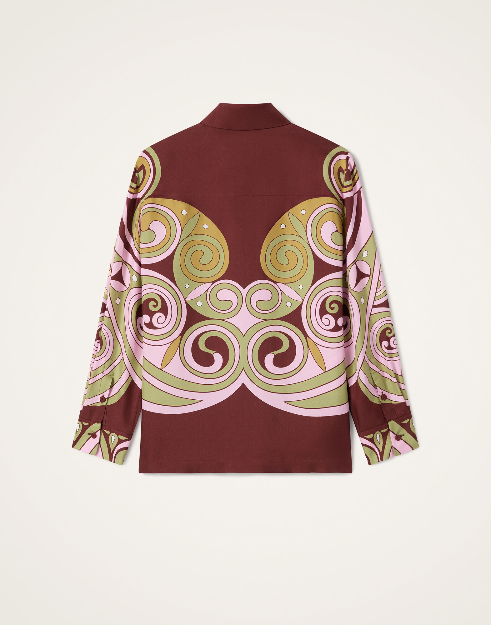 La DoubleJ Boy Shirt Kells Swirl Plac&eacute;e Burgundy SHI0040SIL026KLS01RE07