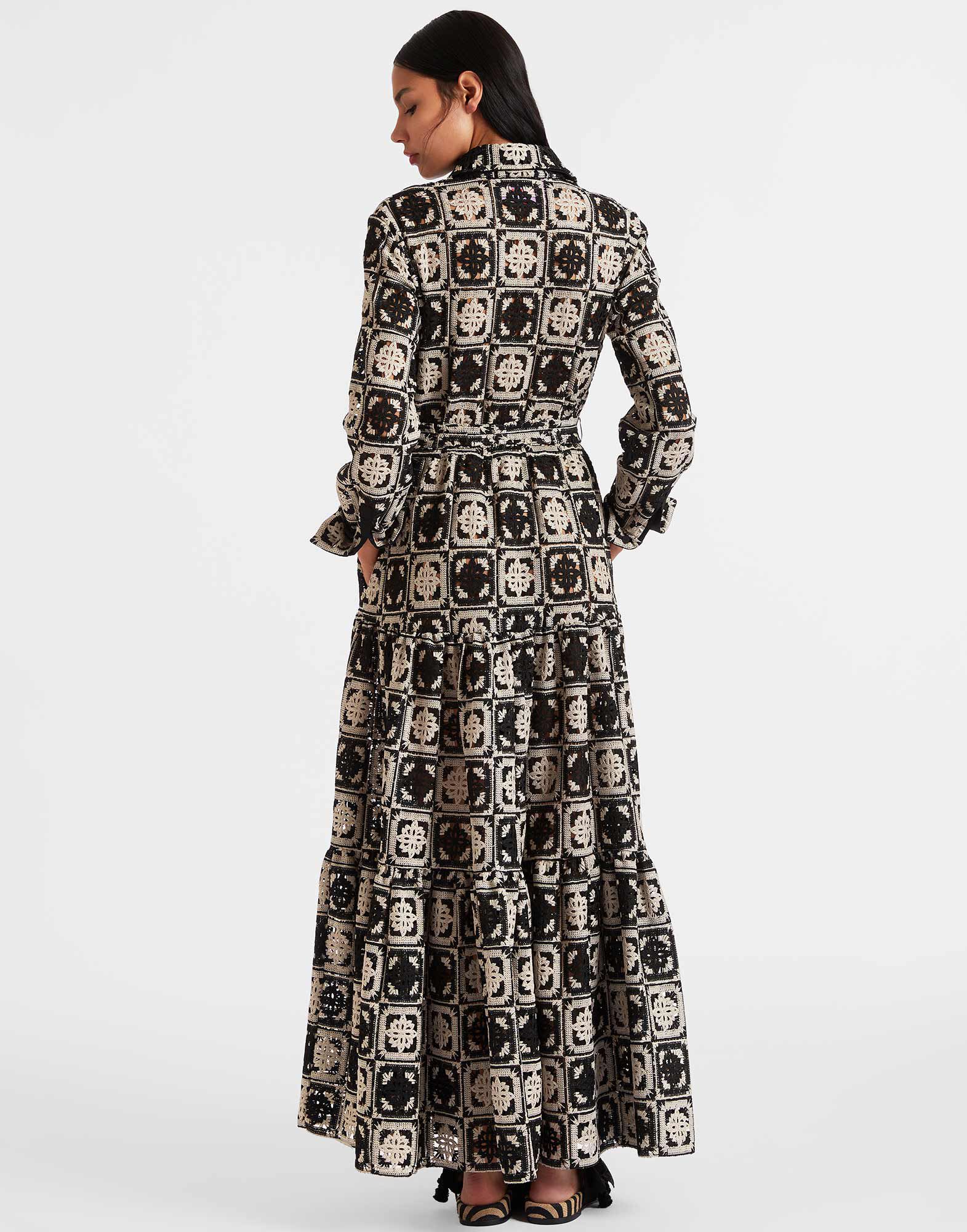 La DoubleJ Bellini Dress Mini Tiles Black DRE0016JCQ077MIT01BL01