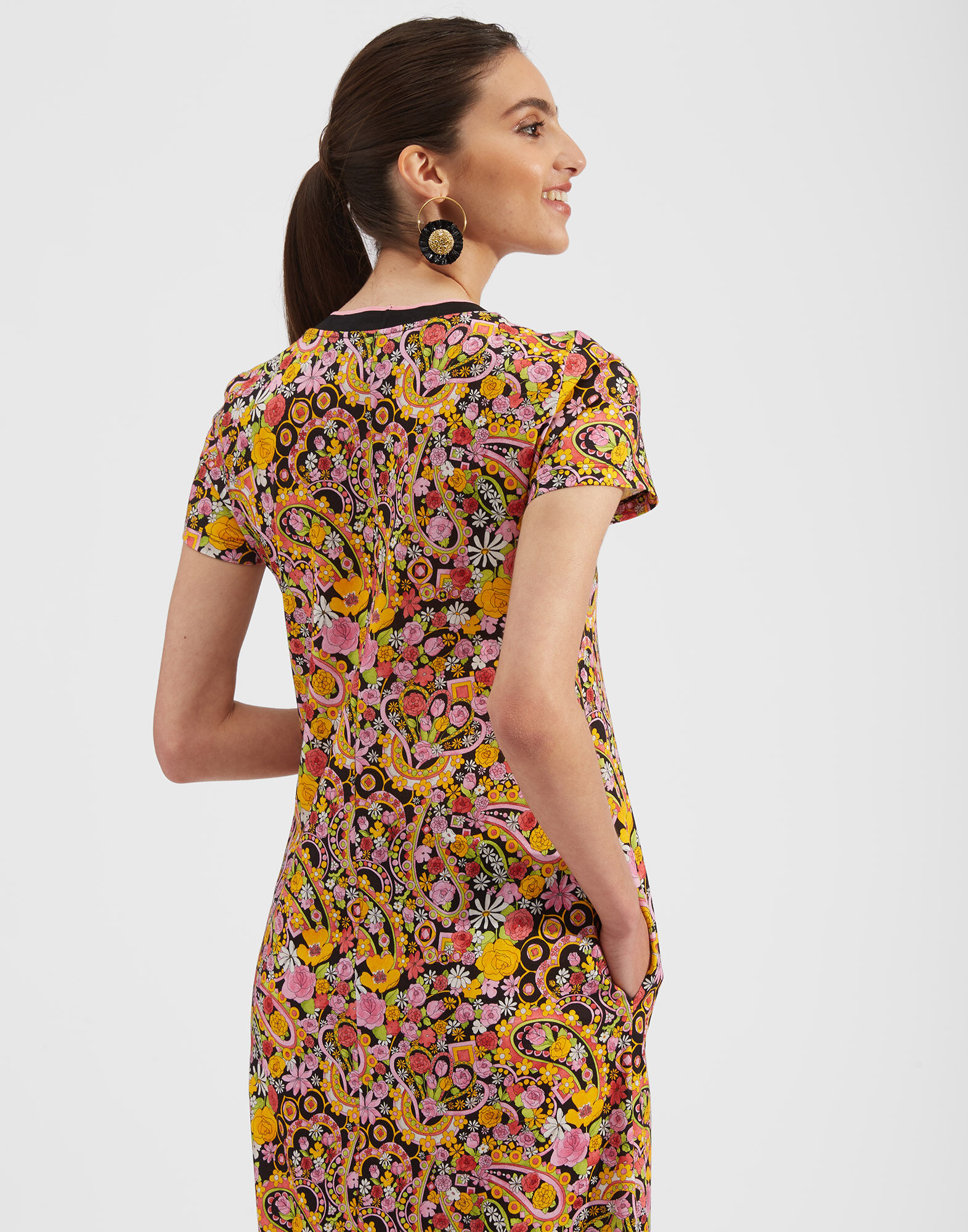 La DoubleJ Sporty Swing Dress Tripping Nero DRE0247JER002TRG0002