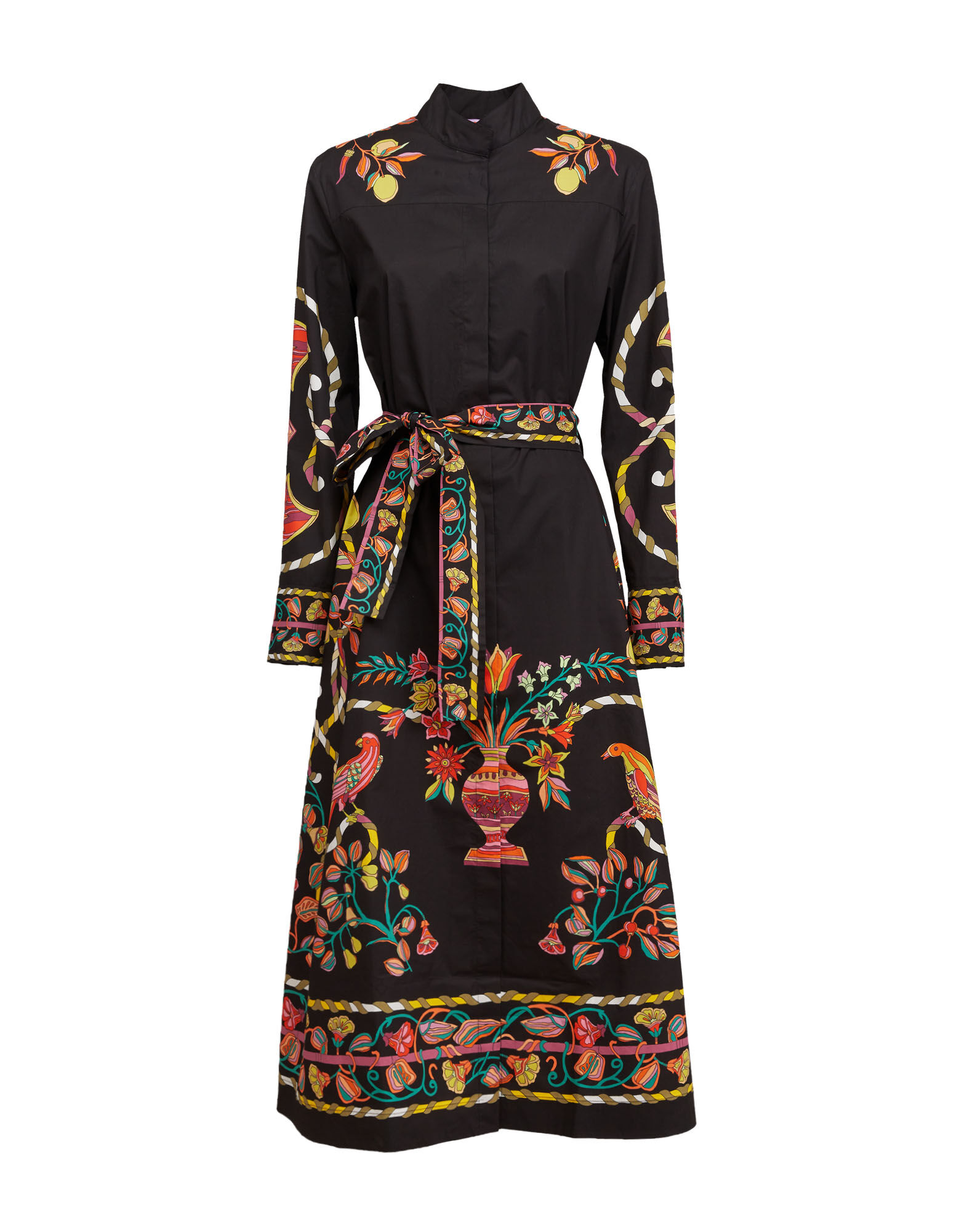 La DoubleJ Sundowner Dress Borboni Placee Nero DRE0459COT015BRN02BL01