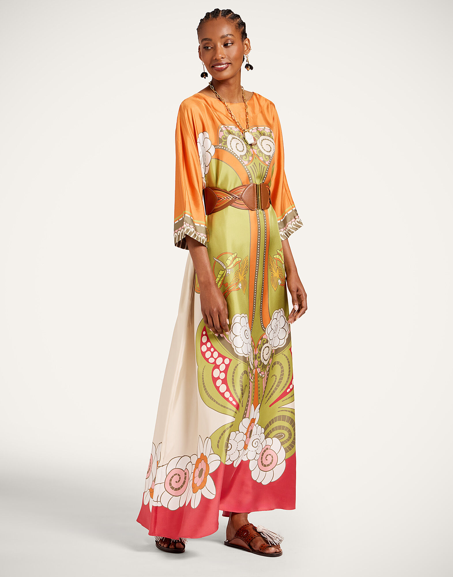 La DoubleJ Muumuu Dress Round Neck Ambrosia Plac&eacute;e Green DRE0574SIL001AMB03GR02