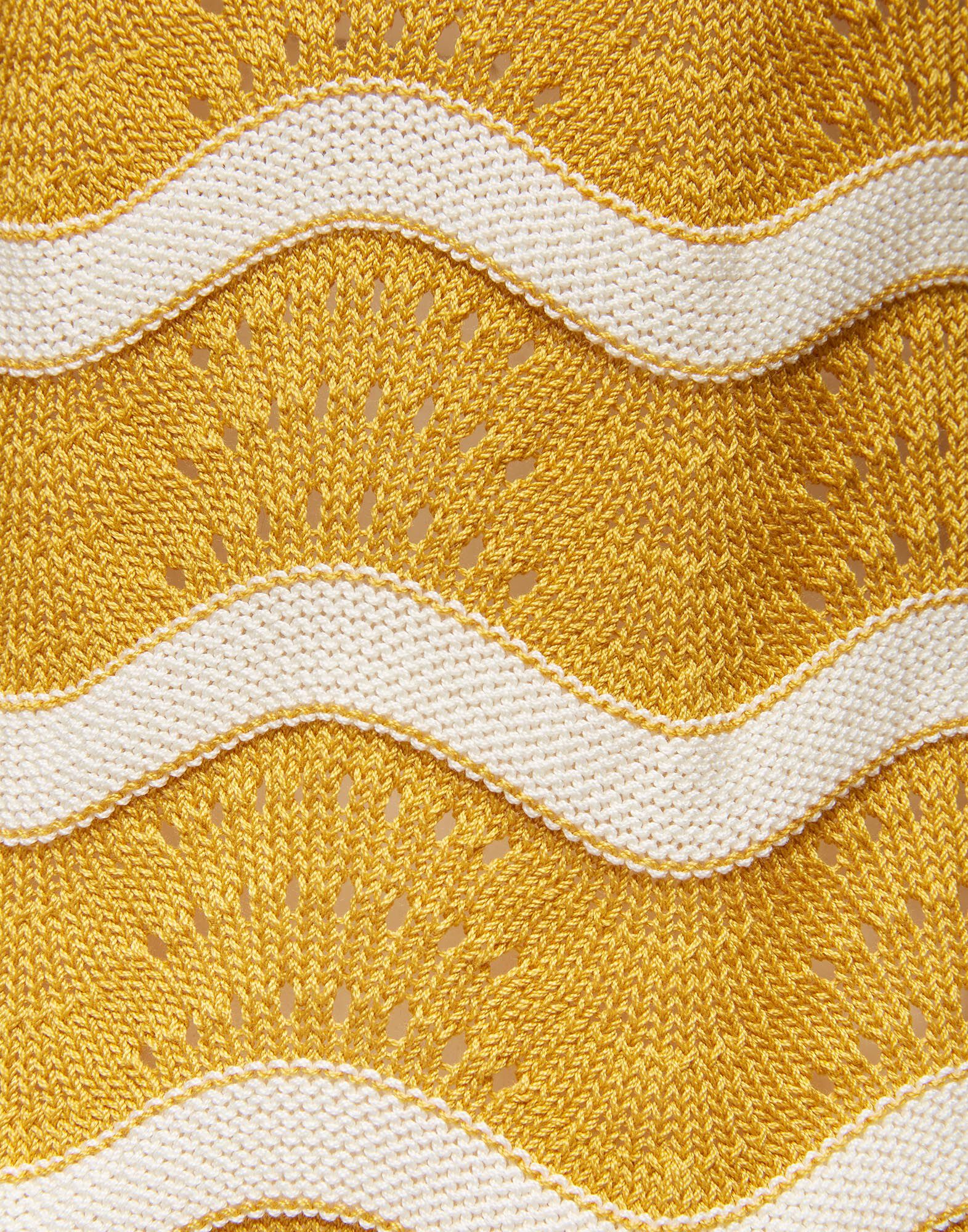 La DoubleJ Wavy Mini Dress Avorio / Giallo DRE0502KNI078VA159WH04