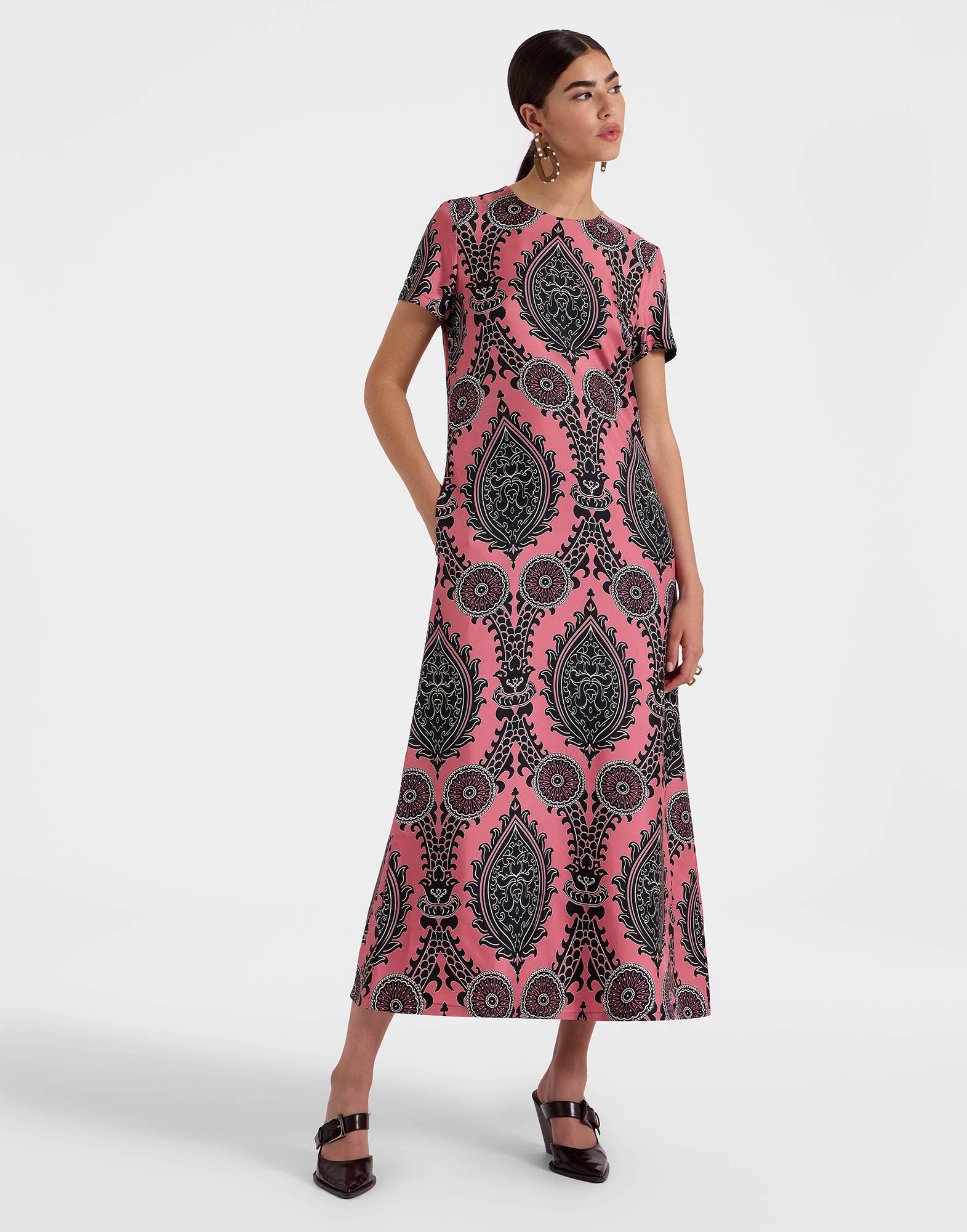 La DoubleJ Swing Dress Oltrarno Pink DRE0001SIL001OLT01PI01