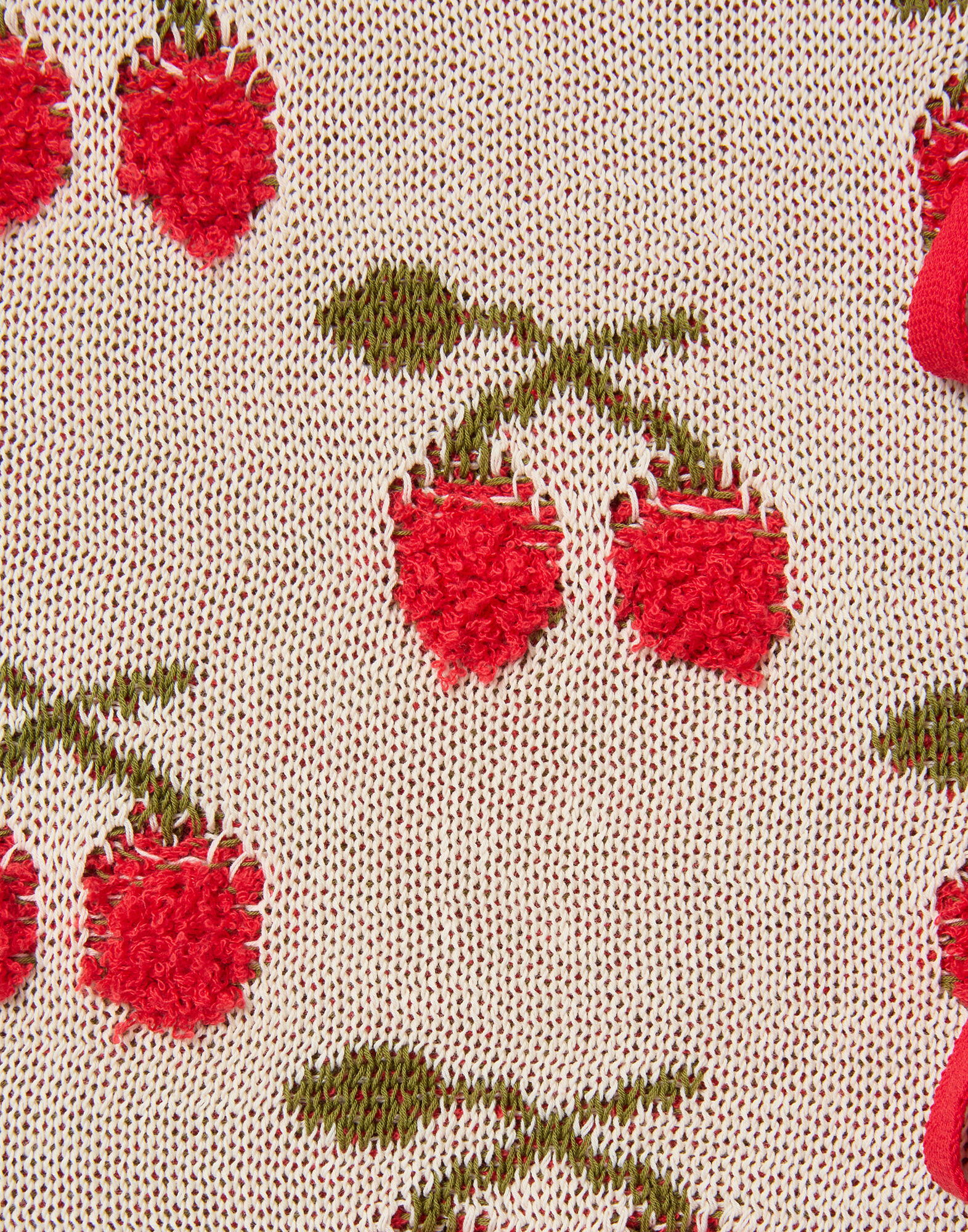 La DoubleJ Cherry Gilet Multicolor Ecru & Red PUL0357KNI204VA482BR05