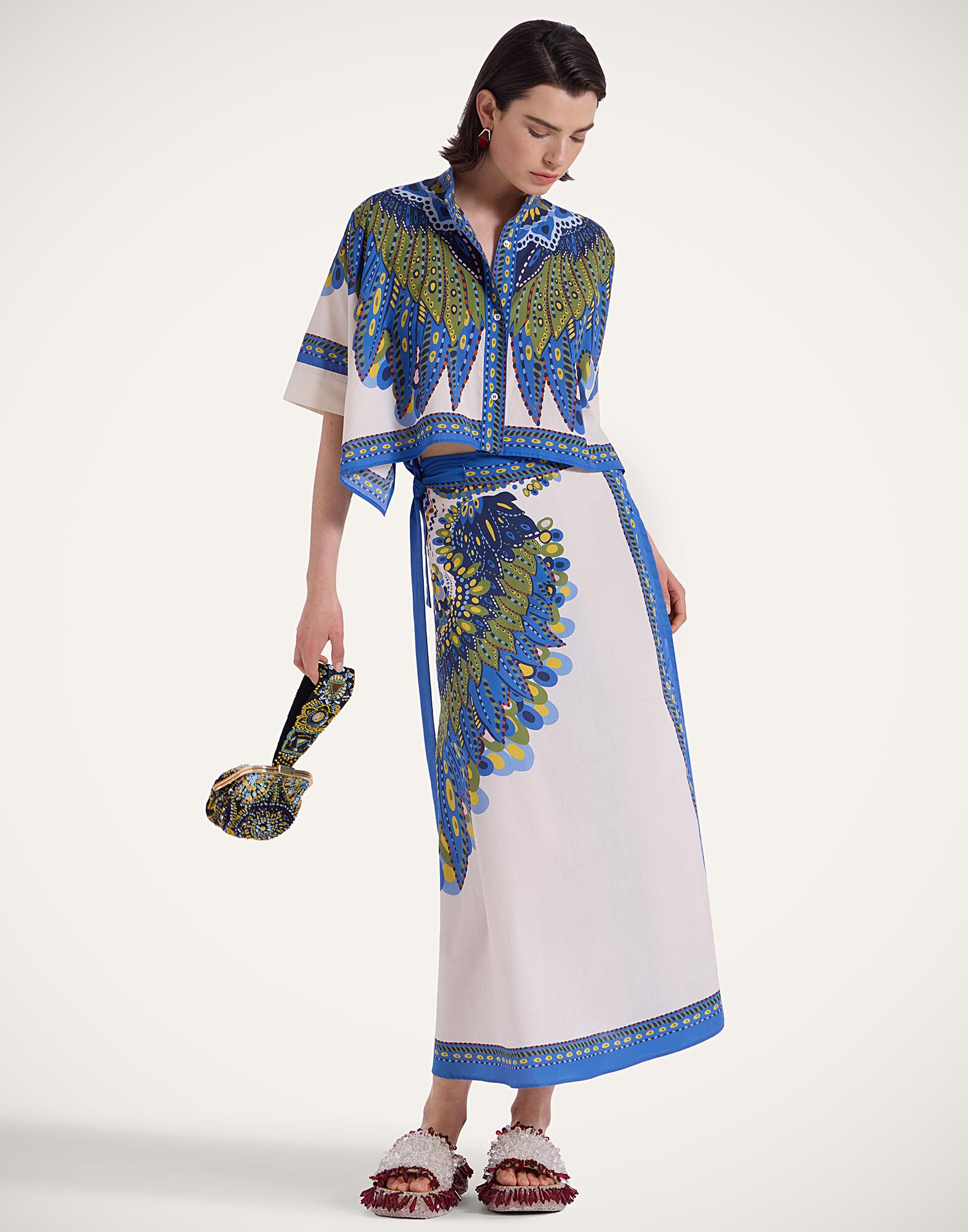 La DoubleJ Sarong Skirt Chakra Plac&eacute;e Multicolor SKI0122COT056CHA05MU01