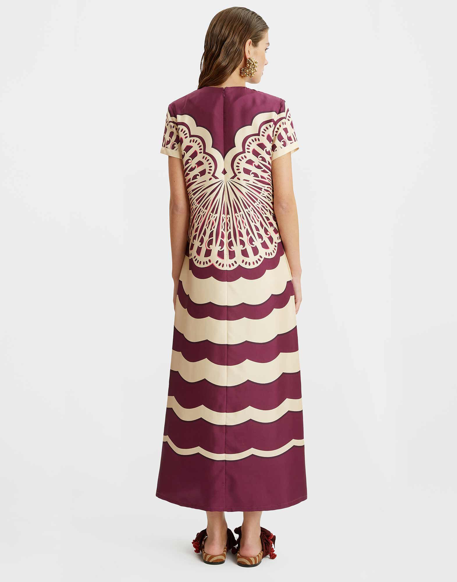 La DoubleJ Swing Dress Fans Plac&eacute;e Purple DRE0128SIL006FAN03PU01