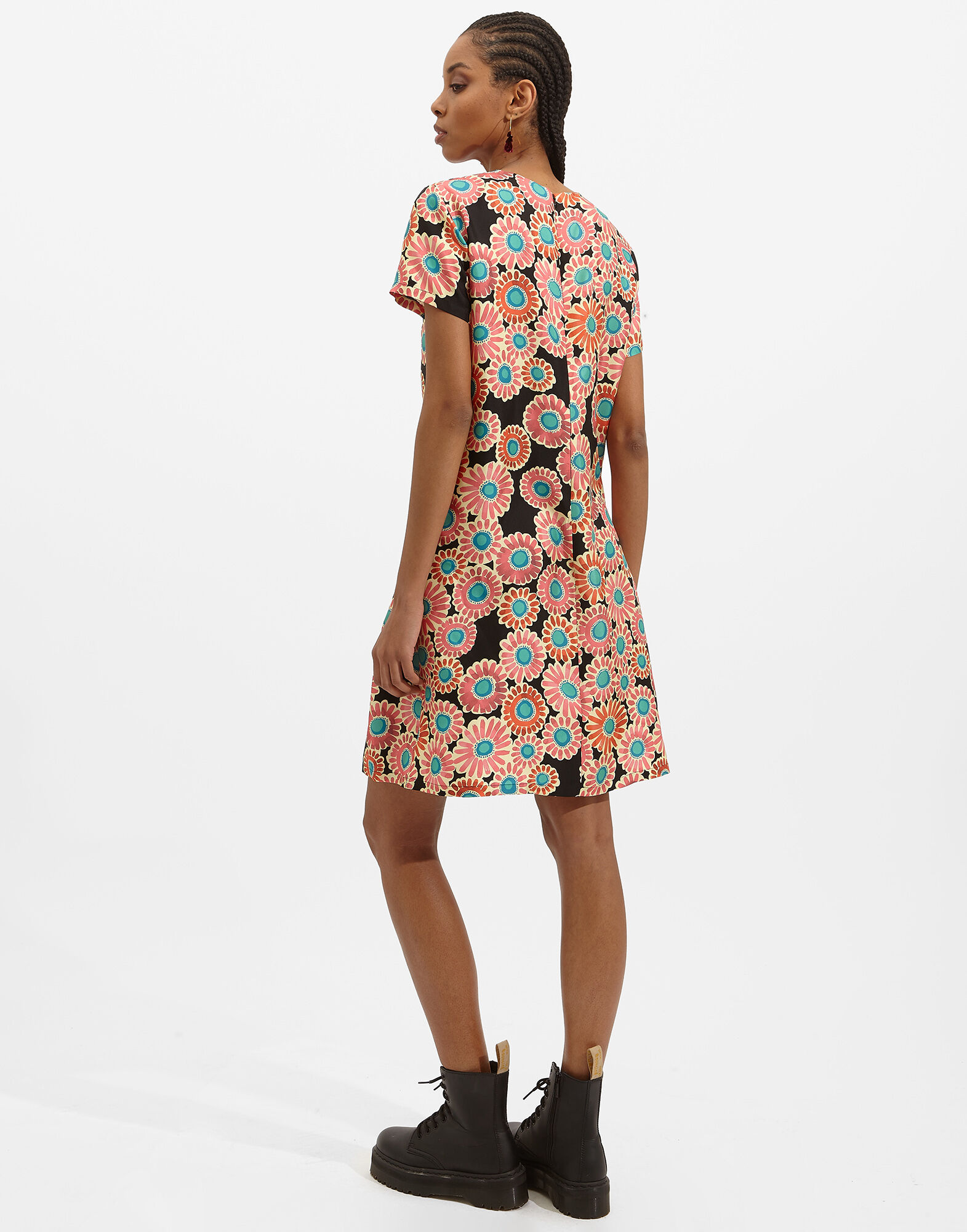 La DoubleJ Mini Swing Dress Crazy Daisy Black DRE0159SIL001DAY0002