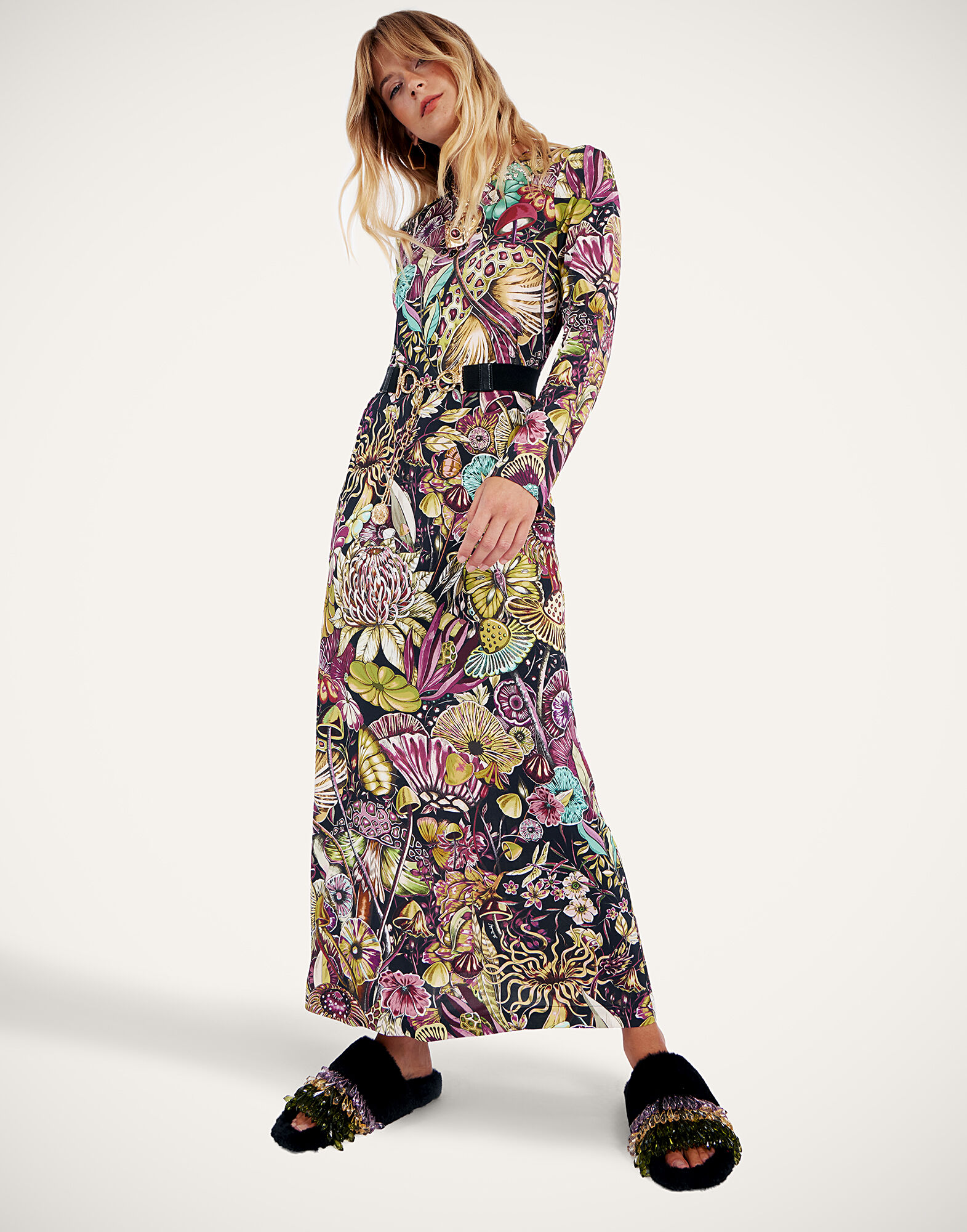 La DoubleJ Long Sleeve Swing Dress Fun-Gi Green DRE0831JER027FNG01GR02