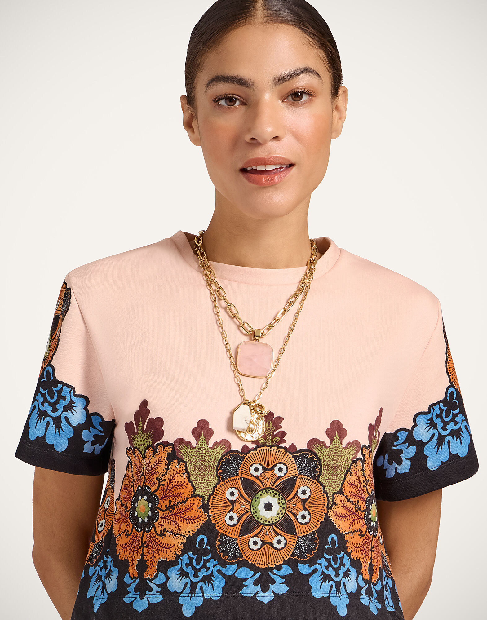 La DoubleJ La Scala Tee Bounty Plac&eacute;e Orange TSH0064JER040BOU01OR02