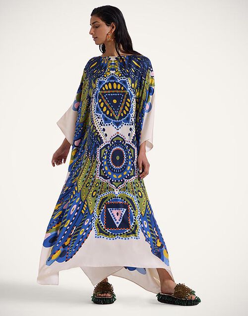 La DoubleJ Square Kaftan Chakra Plac&eacute;e Multicolor DRE0872SIL006CHA05MU01