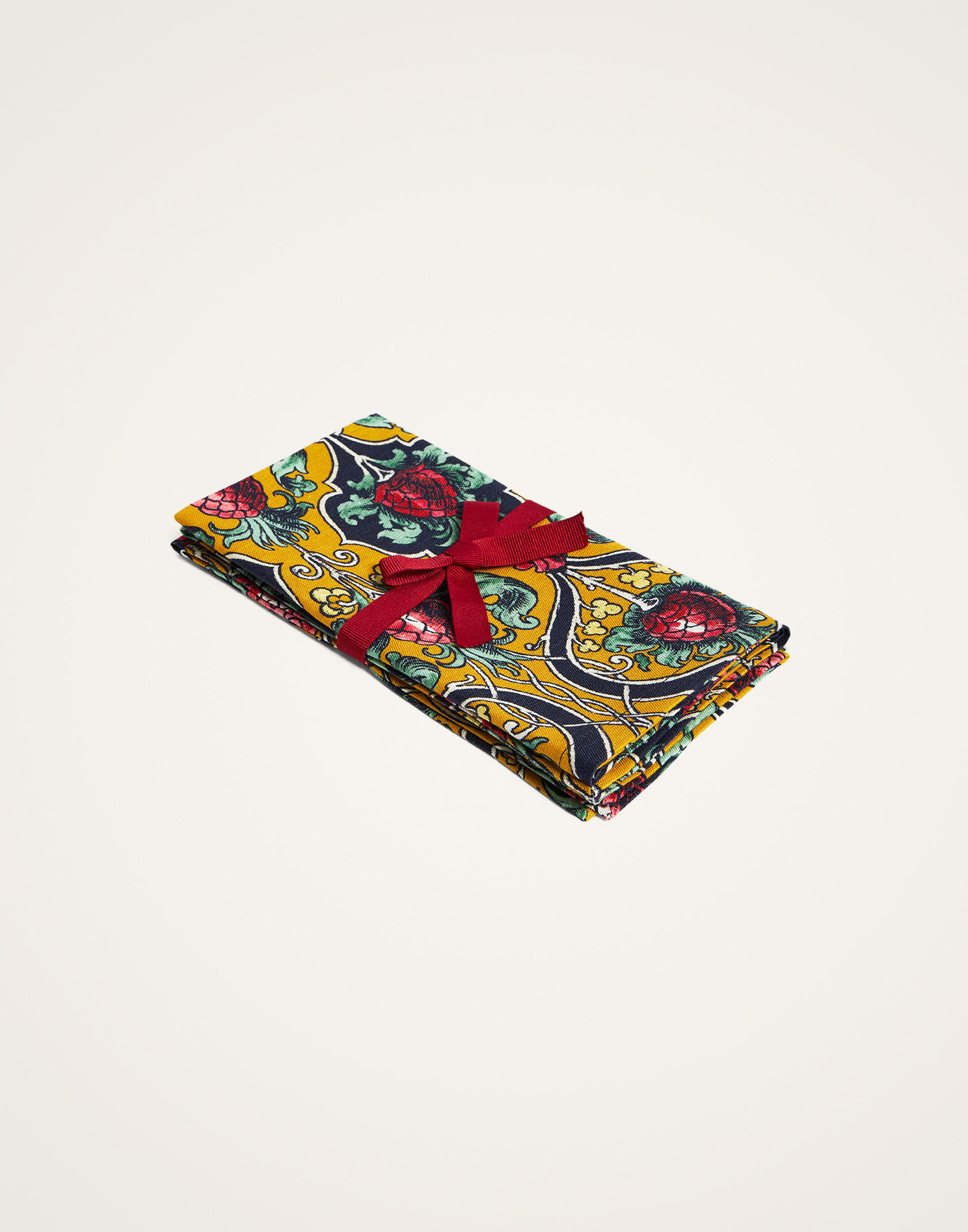 La DoubleJ Large Napkins Set Of 2 Ananas Yellow NAP0017LIN008ANA01YE02