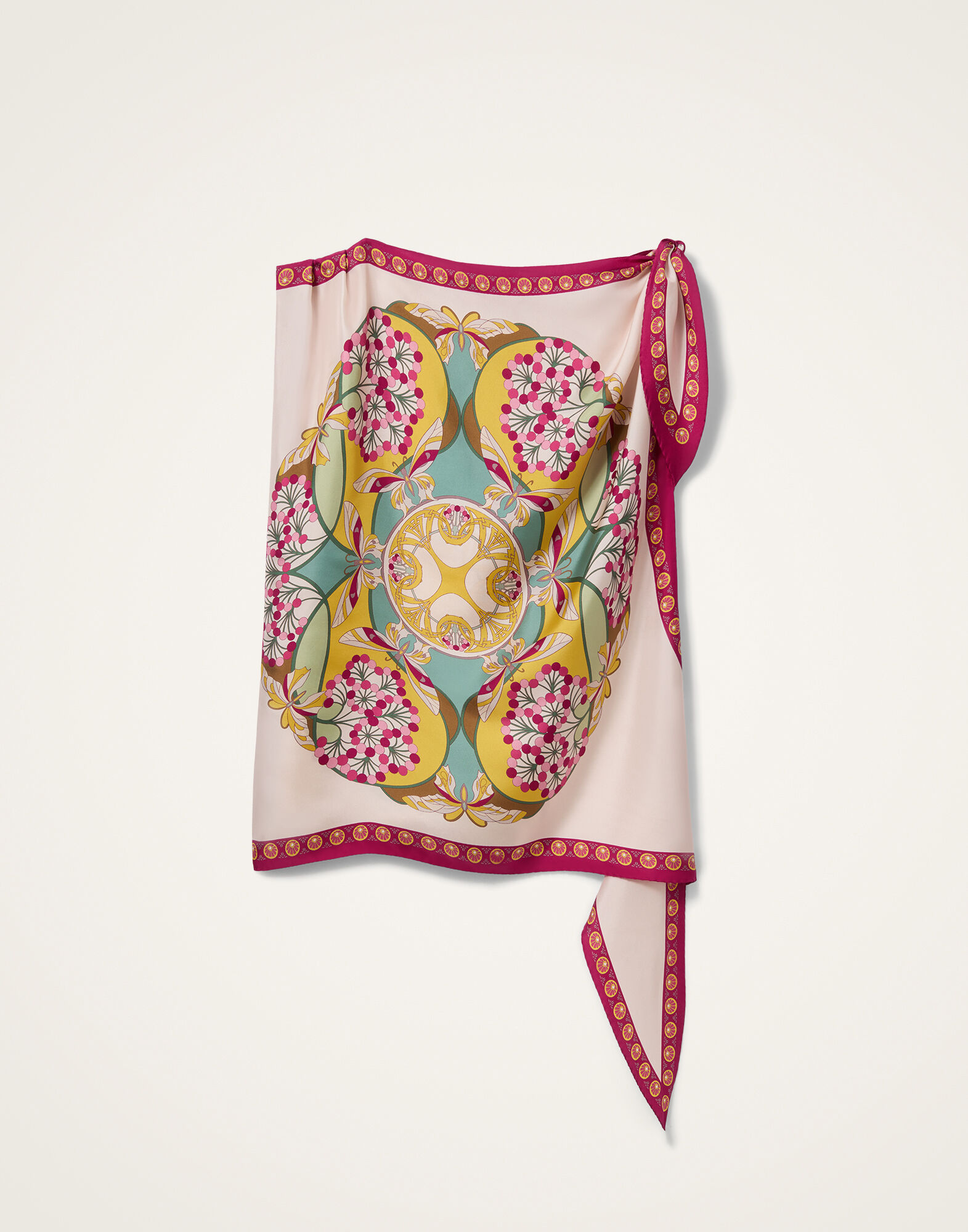 La DoubleJ Full-On Foulard Florette Plac&eacute;e Fuchsia SCA0096SIL029FLO08PI03