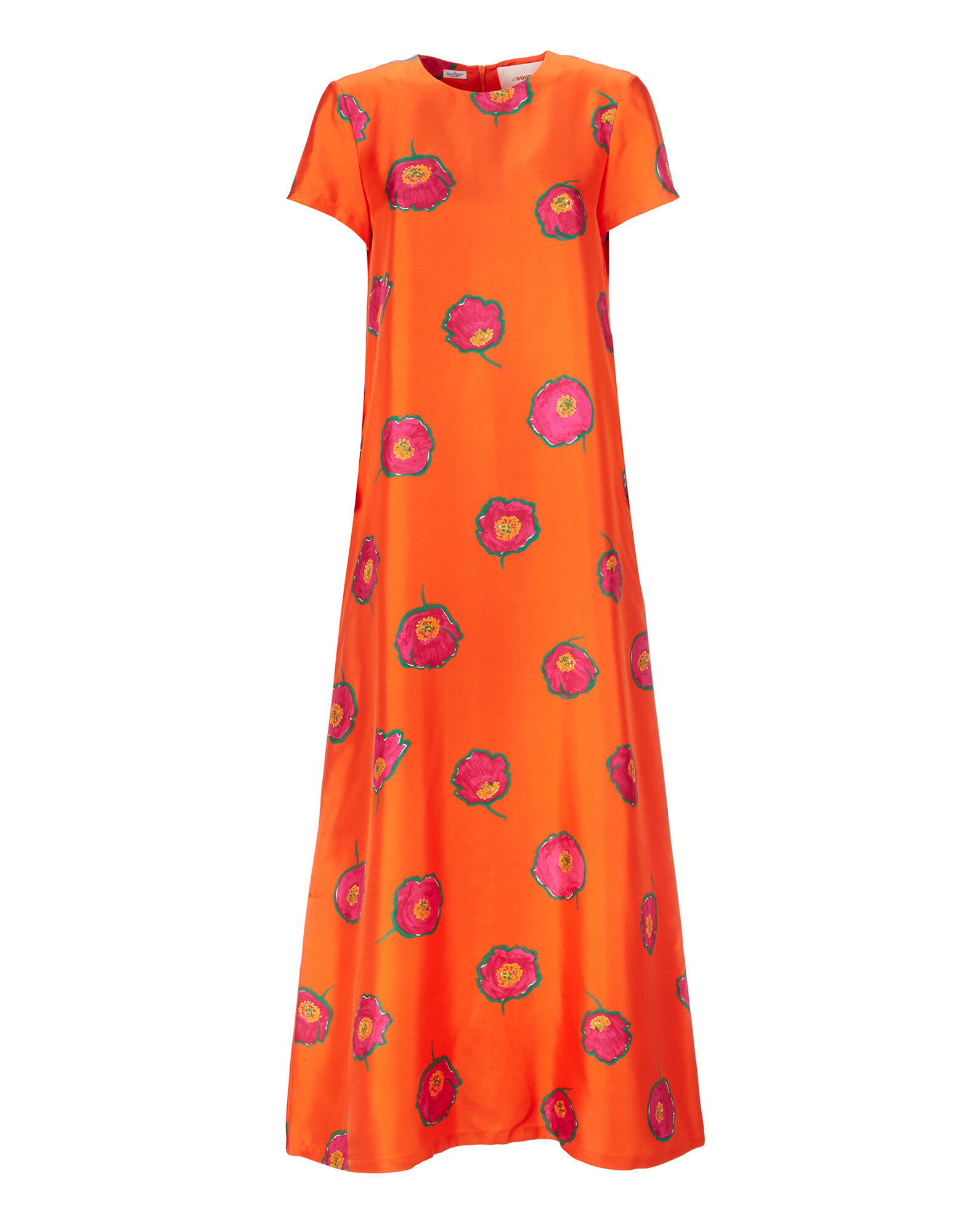 La DoubleJ Swing Dress Papaveri Arancio DRE0001SIL001PAP0002