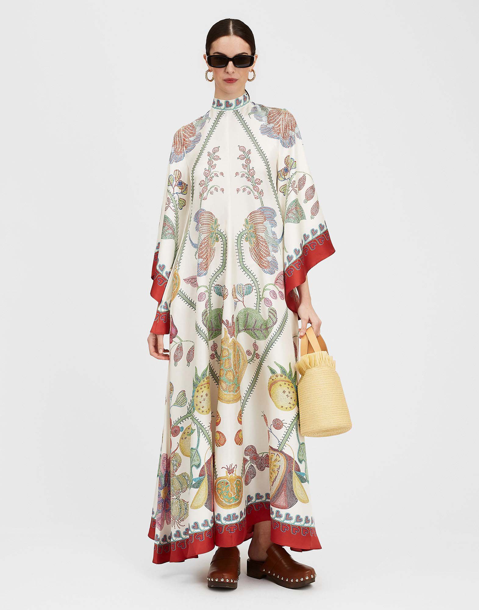 La DoubleJ Magnifico Dress Grenadilla Plac&eacute;e Off White DRE0232SIL006GRN01WH05