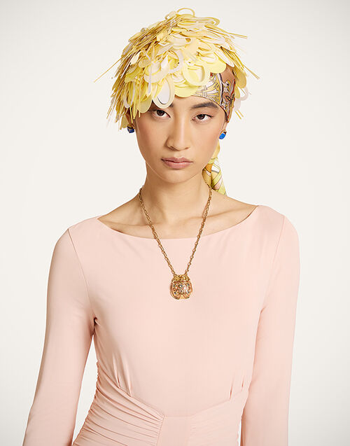 La DoubleJ Paillette Hat Solid Yellow HAT0045PAI019SOLIDYE02