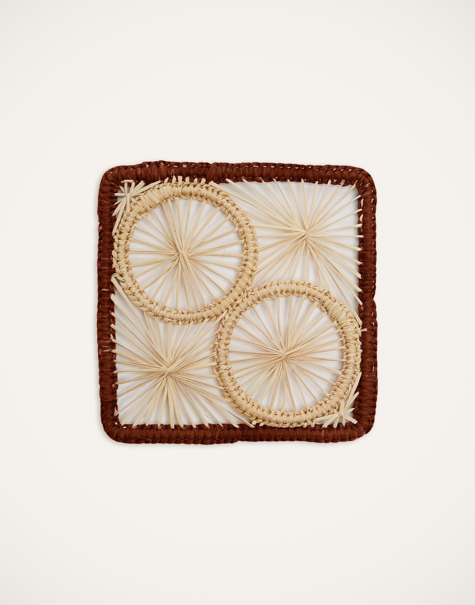 La DoubleJ Raffia Coaster Set Of 4 Mixed CST0002RAF007MIX0004