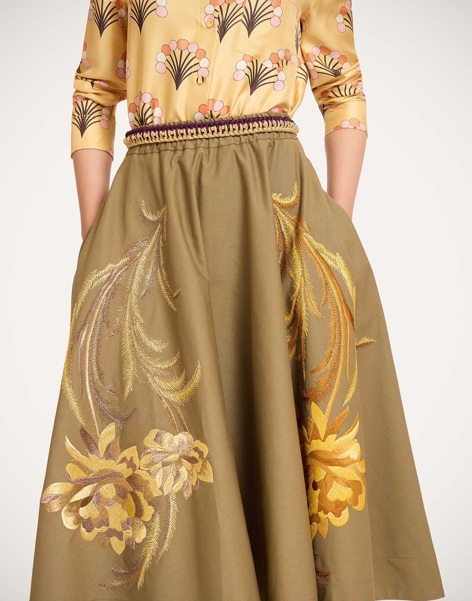 La DoubleJ Ballerina Skirt Solid Khaki Green SKI0194COT089SOLIDGR07