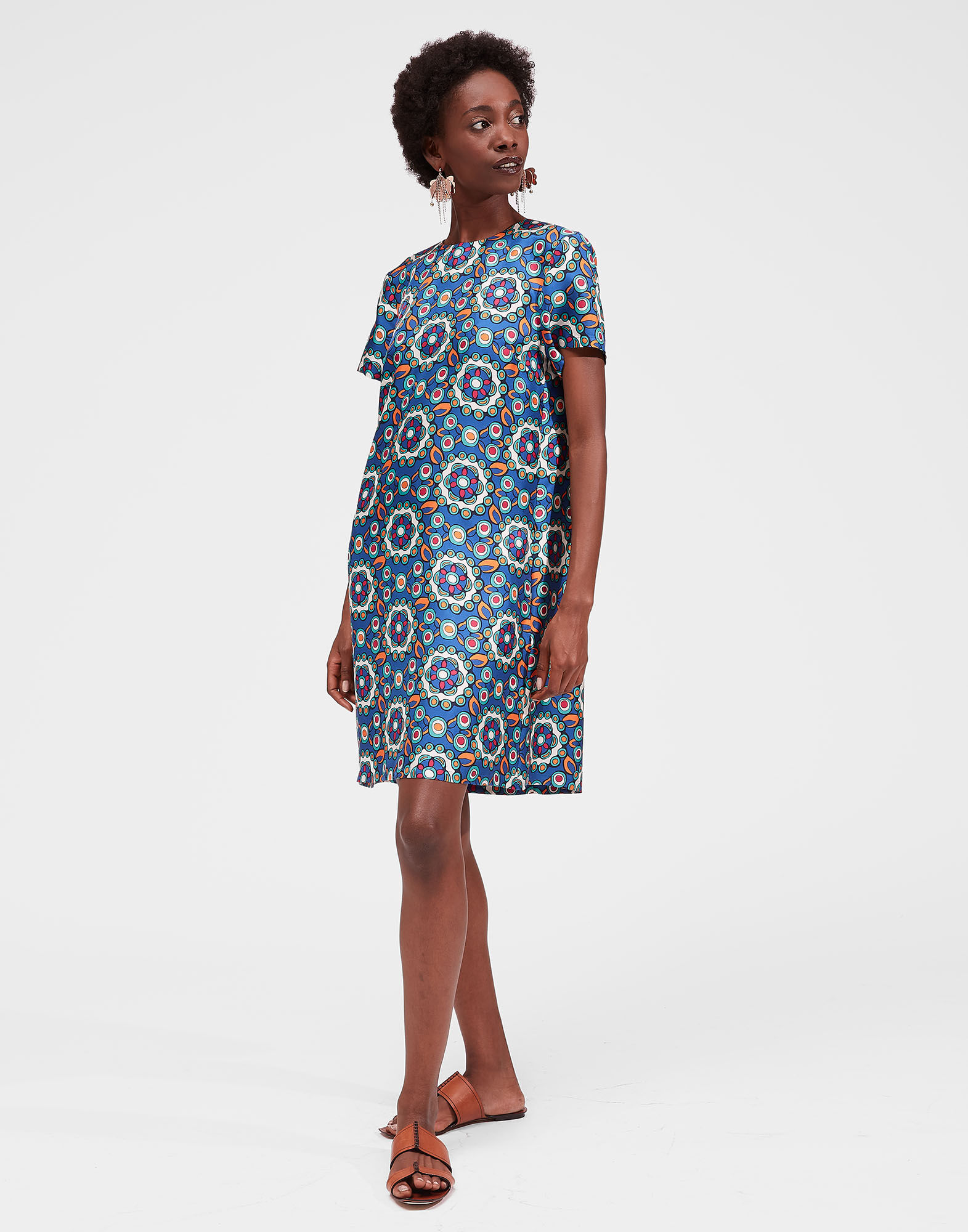 La DoubleJ Mini Swing Dress Kaleidoscope Bluette DRE0159SIL001KAL0005