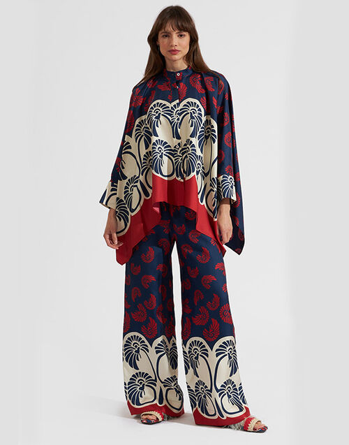 La DoubleJ Palazzo Pants Palmetto Plac&eacute;e TRO0003SIL001PIG01BU06