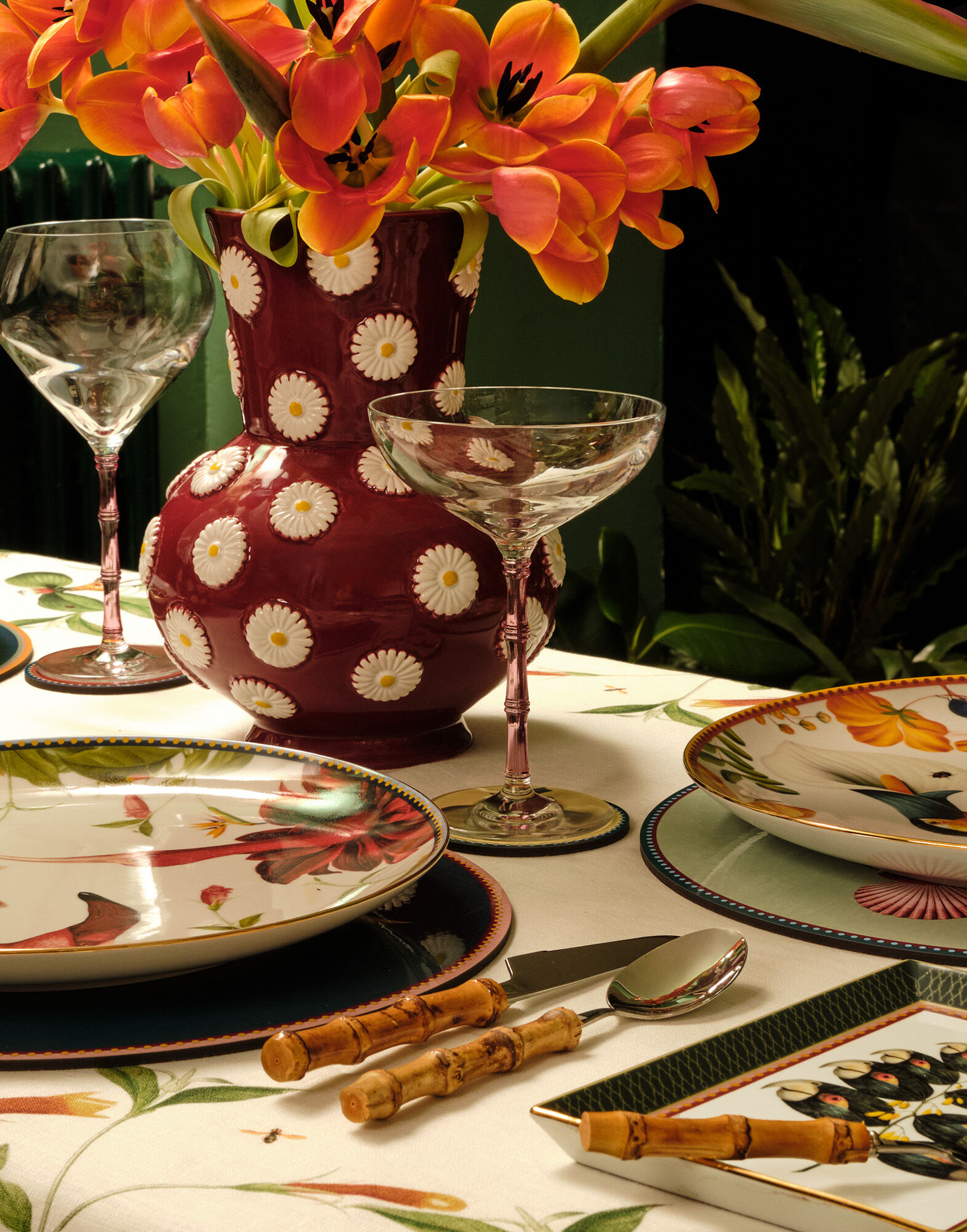 La DoubleJ Bamboo Coupe Set Of 2 Solid Pink GLA0047GLS002SOLIDPI01