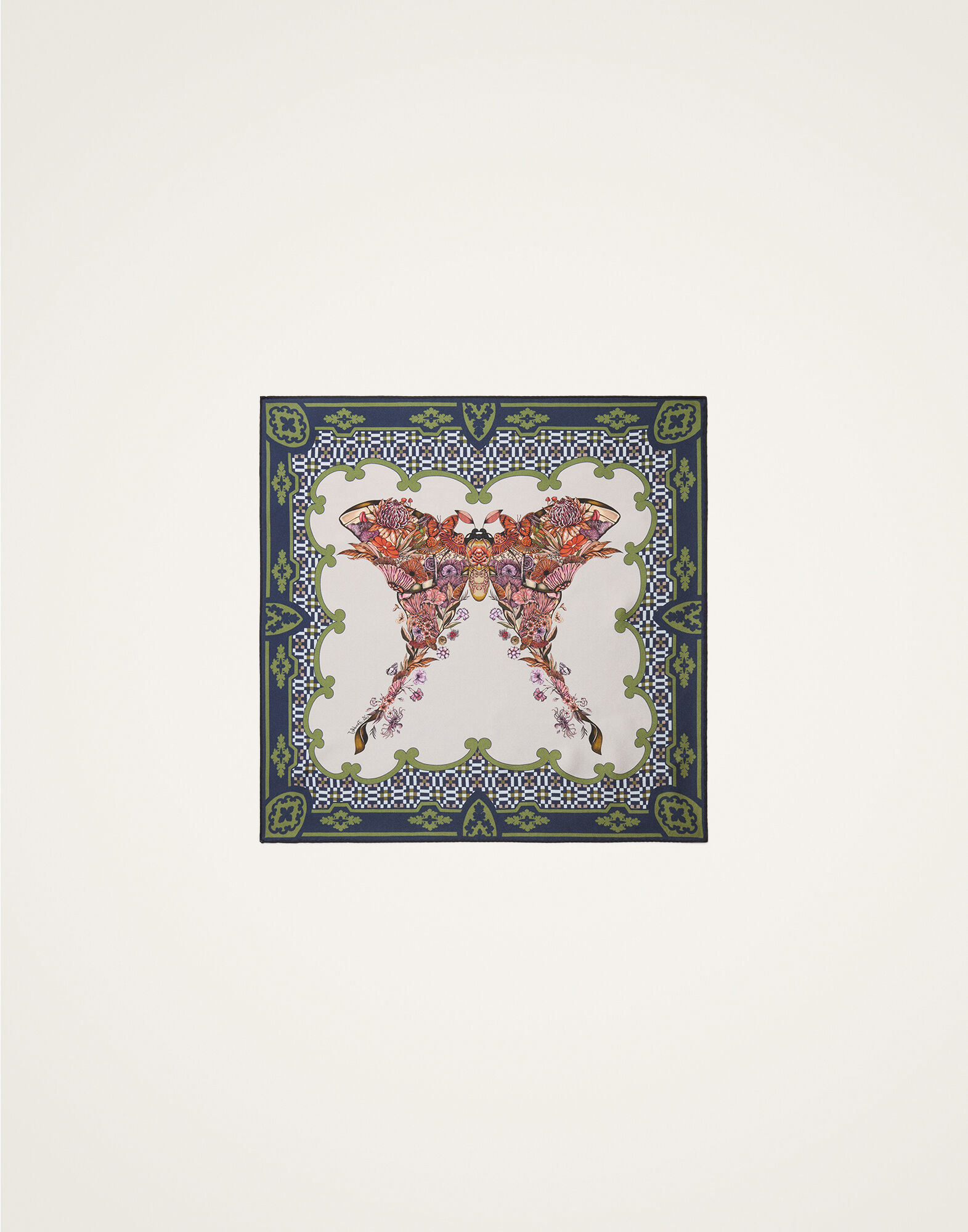 La DoubleJ Foulard 45 Mariposa Plac&eacute;e Celeste SCA0065SIL006MAR07BU12