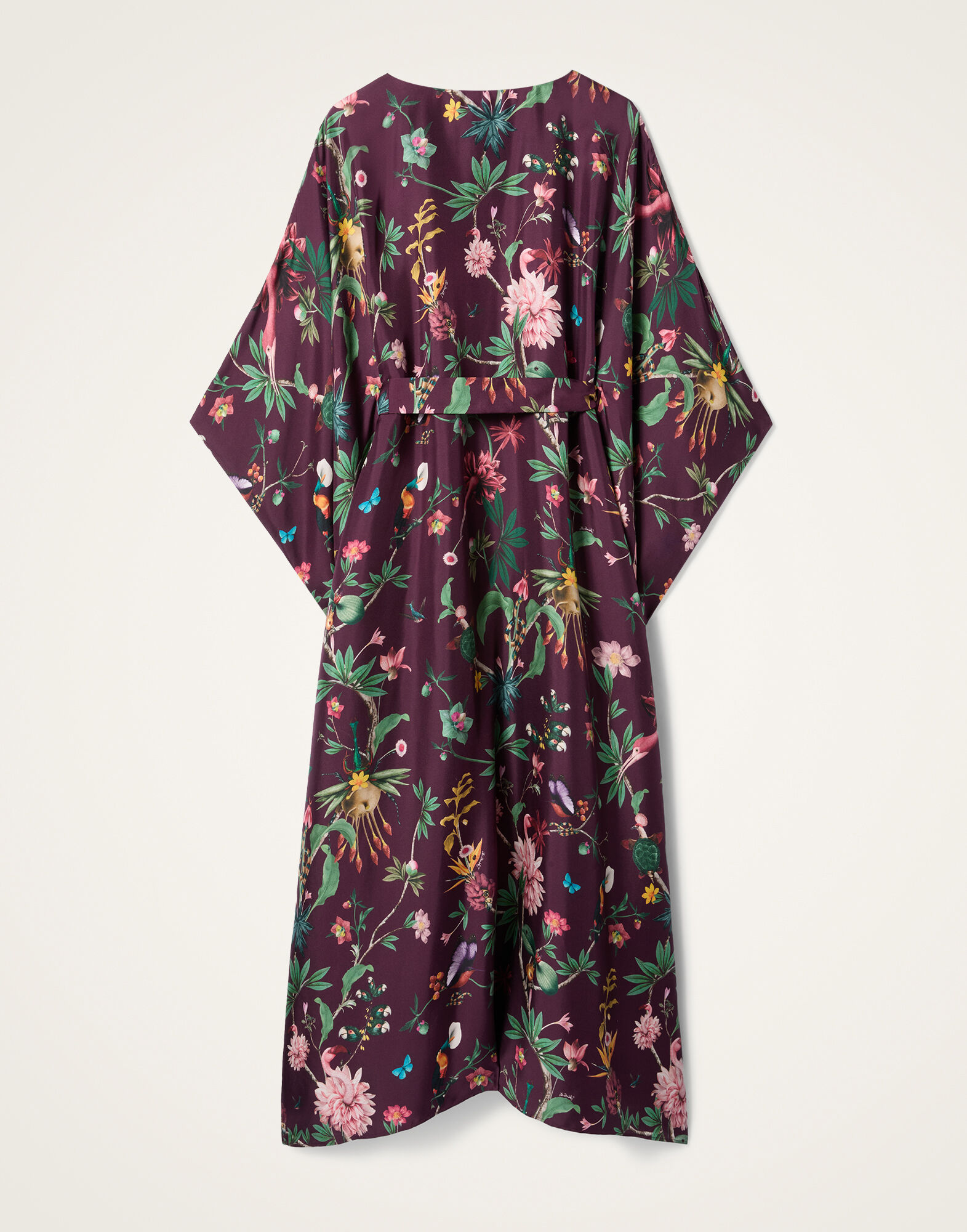 La DoubleJ Square Kaftan Zooflora Burgundy DRE0369SIL001ZOF02RE02