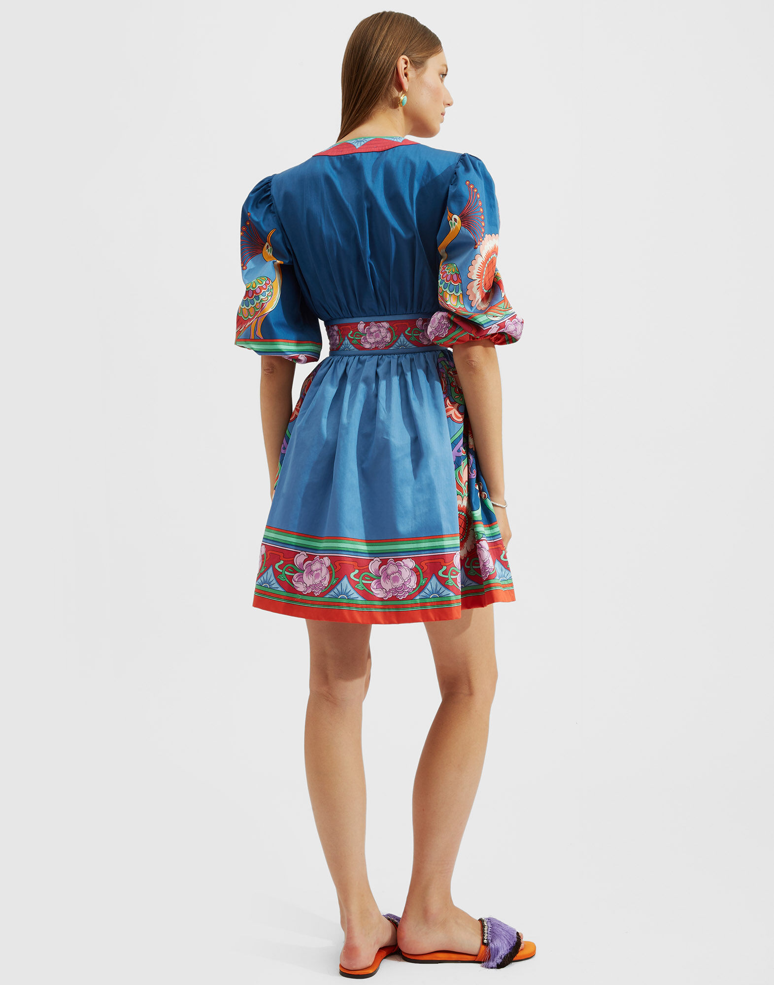 La DoubleJ Margherita Dress Taormina Plac&eacute;e Navy DRE0493COT044LRT01BU06