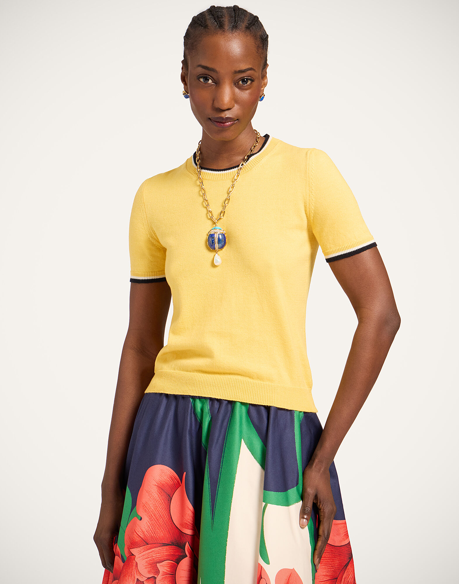 La DoubleJ Busy-Bee Tee Solid Butter Yellow PUL0260KNI154SOLIDYE11