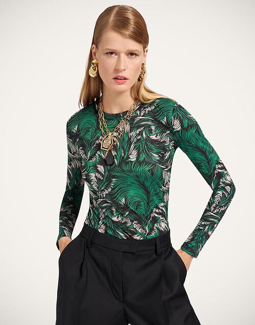 La DoubleJ Crew Top Quill Green TOP0024JER086QLL01GR02