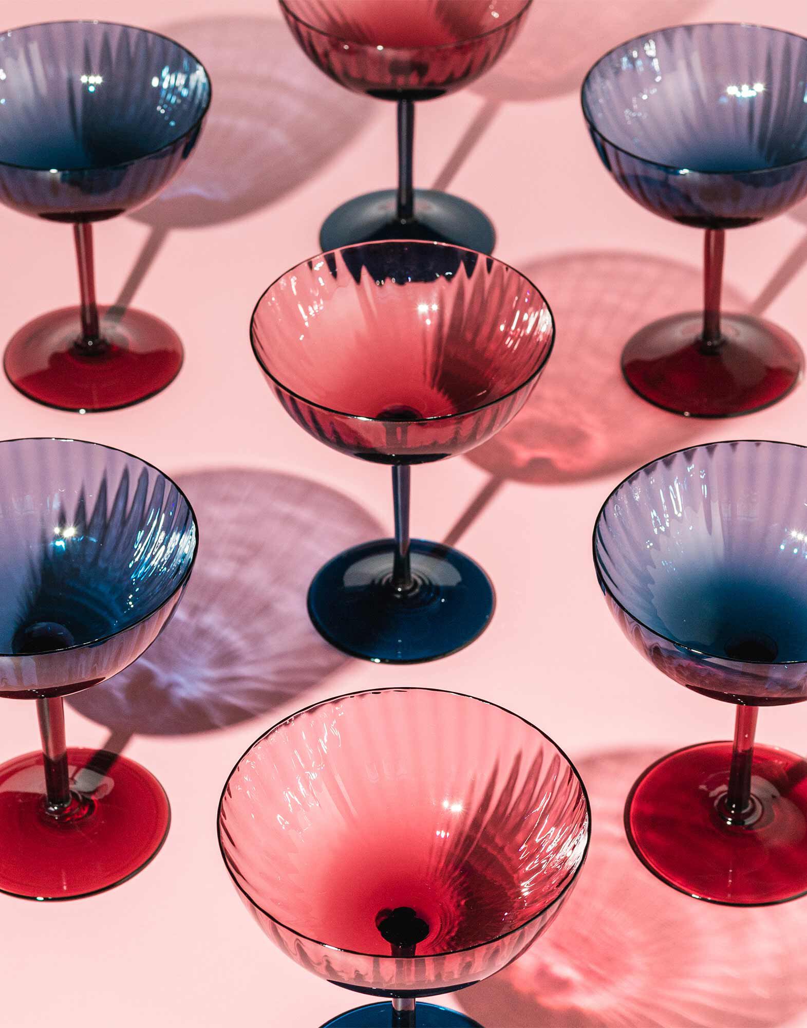 La DoubleJ Champagne Coupe Set of 2 Blu Fum&eacute; GLA0012MUR001BLU0007