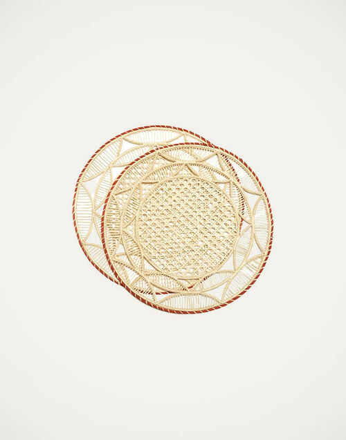 La DoubleJ Raffia Placemats Set Of 2 Sol Brick PMT0007RAF010SOL07RE06