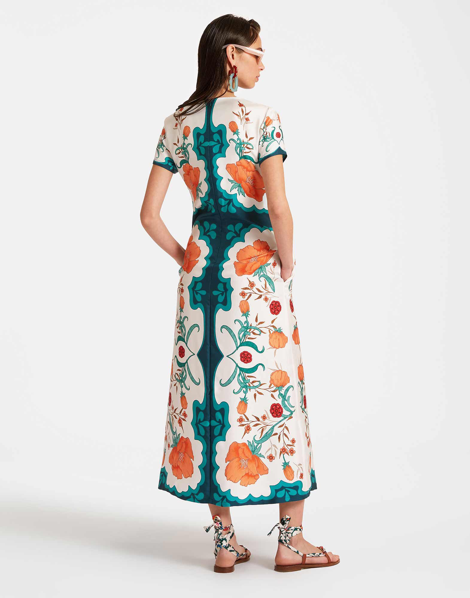 La DoubleJ Swing Dress Morpheus Plac&eacute;e Orange DRE0128SIL001MOR01OR02