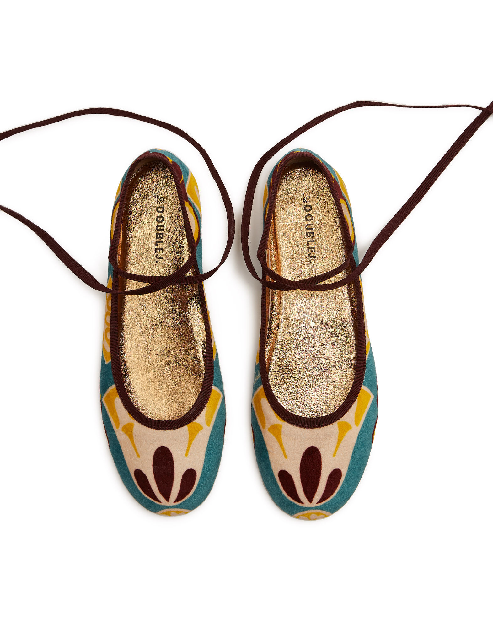 La DoubleJ Winter Ballerina Flats Dendera Light Blue SHO0090VEL001DEN01BU01