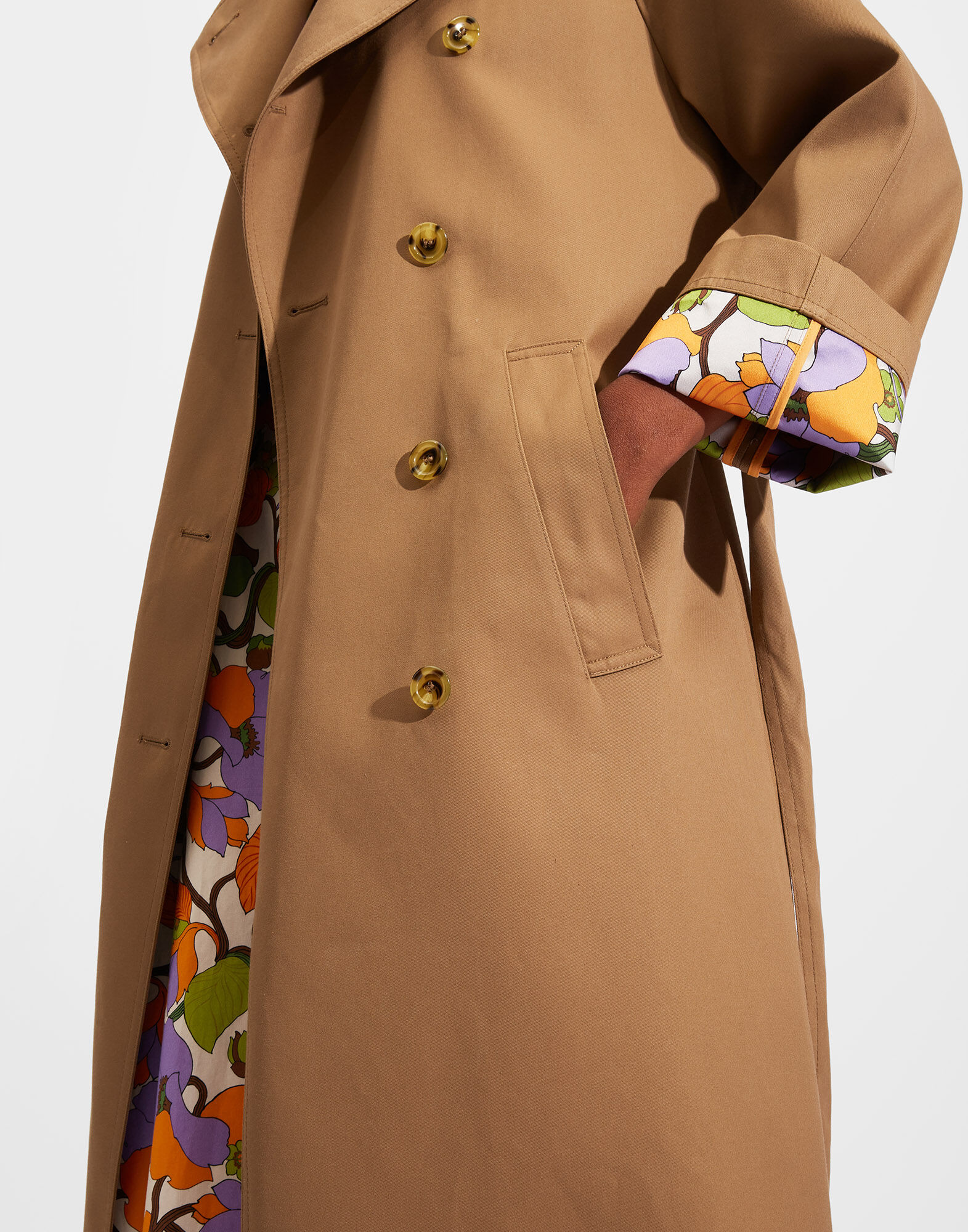 LA PEAU DE GEM】piping 2way trench coat-