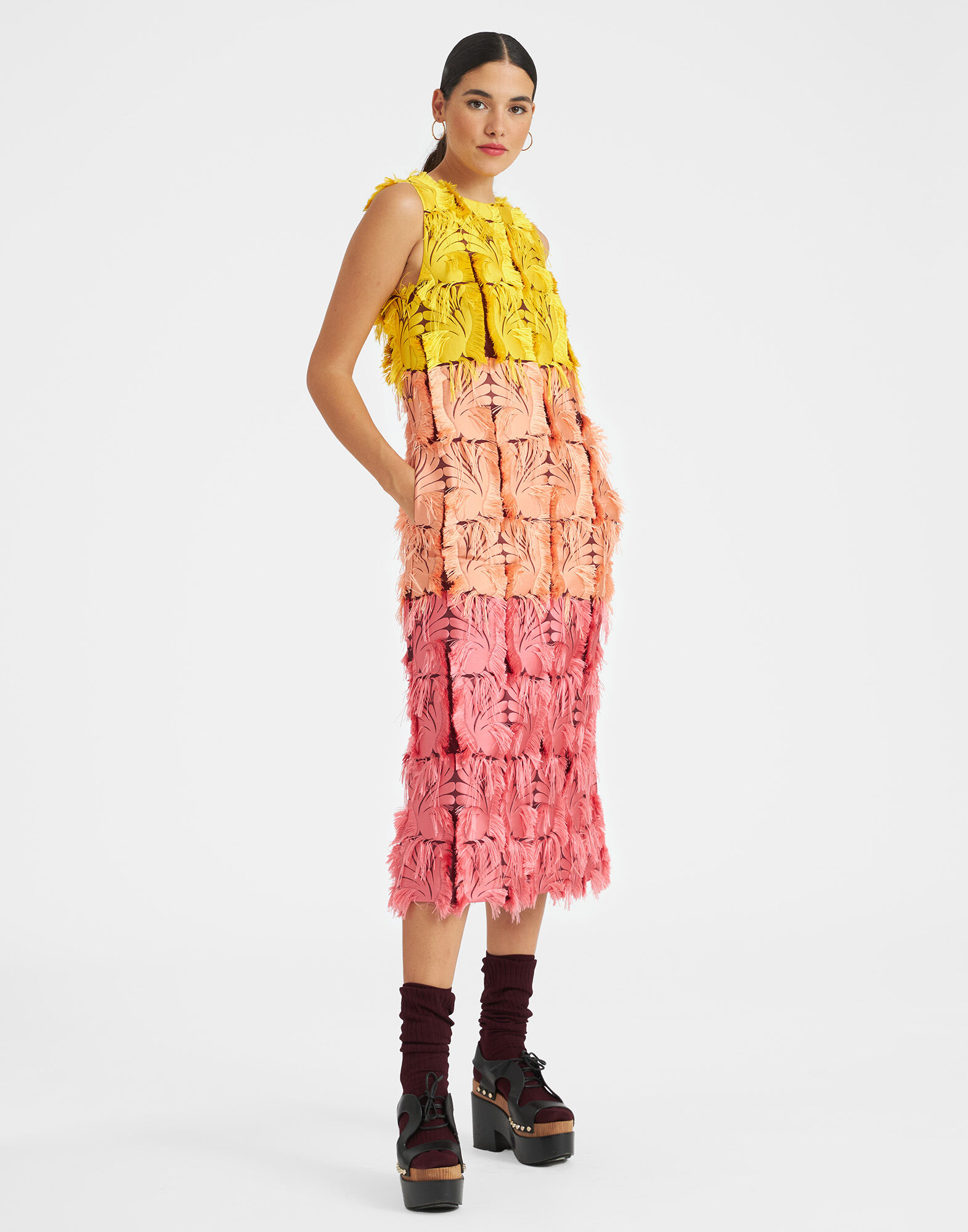 La DoubleJ Column Dress Jacquard Multicolor DRE0389JAC031MUL0046