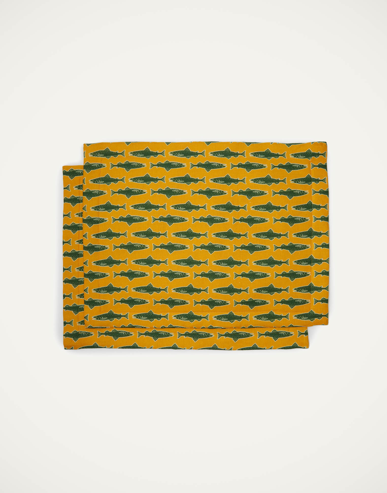 La DoubleJ Placemat Set Of 2 Como Fish Yellow TBM0001LIN005CMF0001